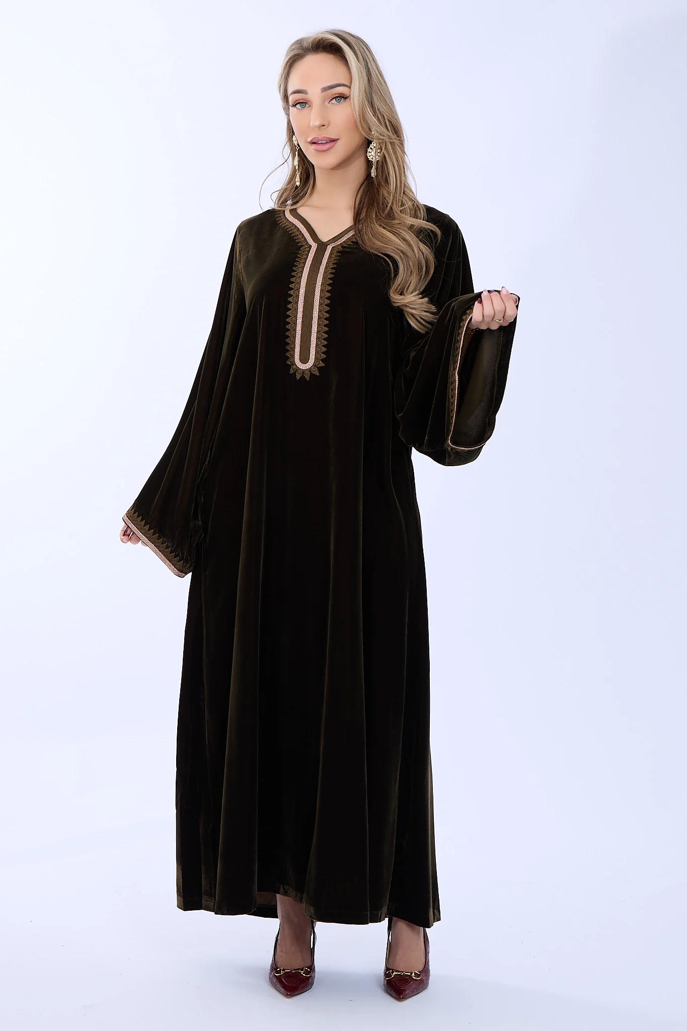Caftan Dania Olive Green - Image 5