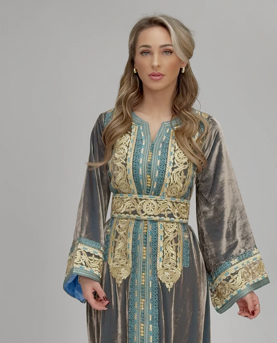 Caftan Fidya Blue/Brown