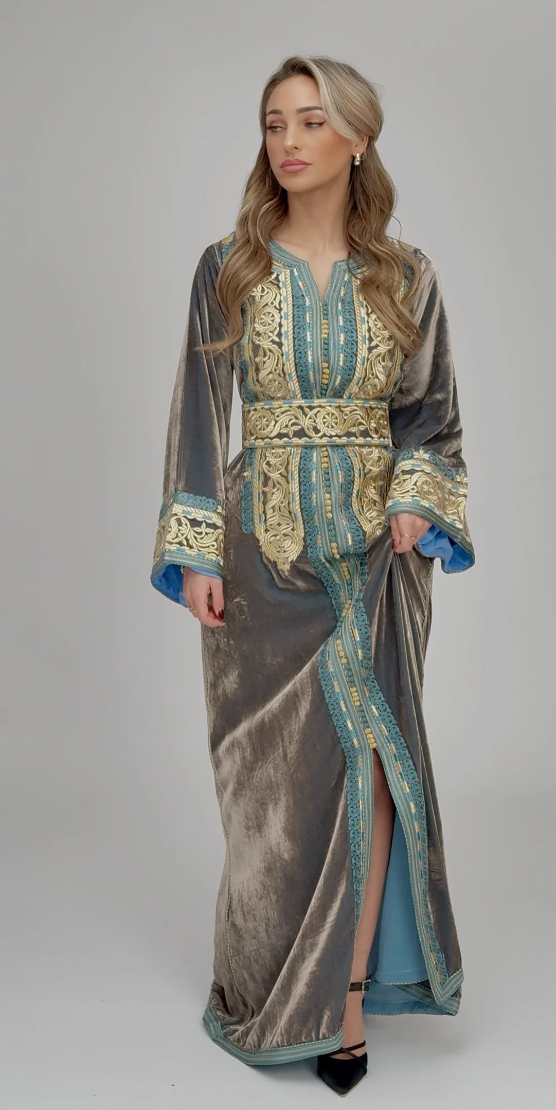 Caftan Fidya Blue/Brown - Image 2
