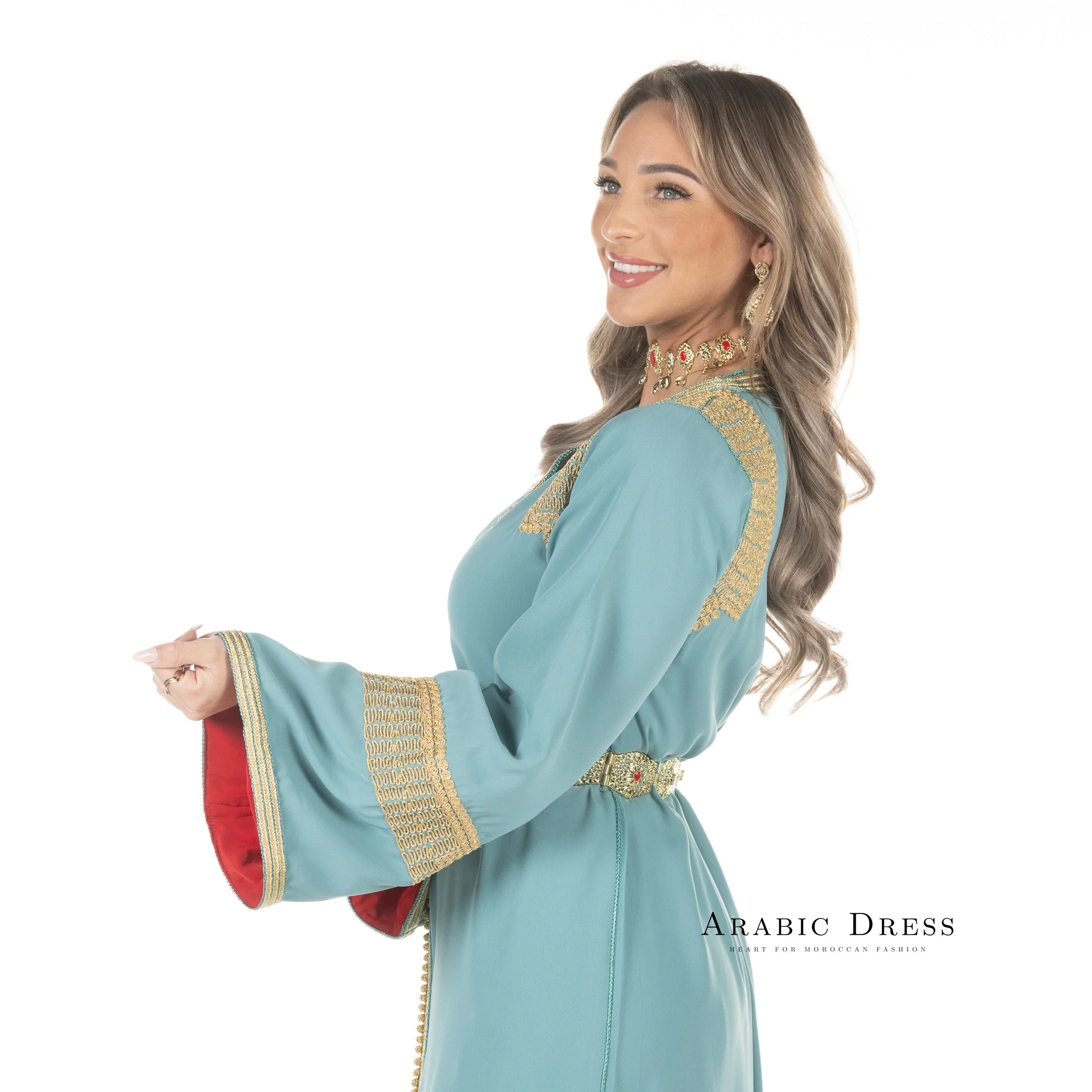Caftan Hafsa Darkseagreen - Image 3