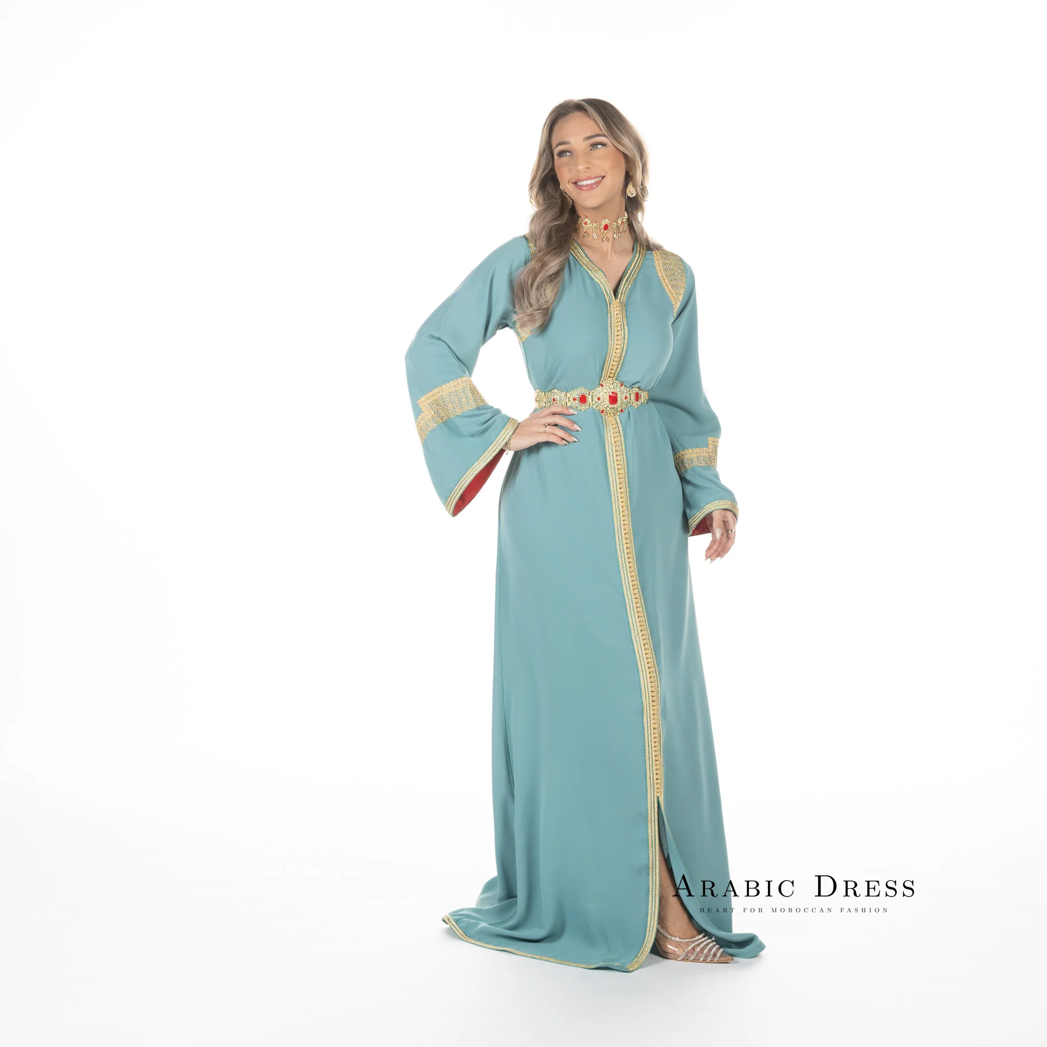 Caftan Hafsa Darkseagreen - Image 8