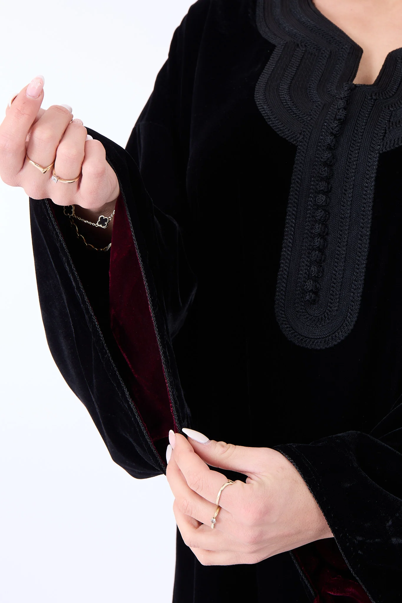 Caftan Hala Black-Bordeaux - Image 3