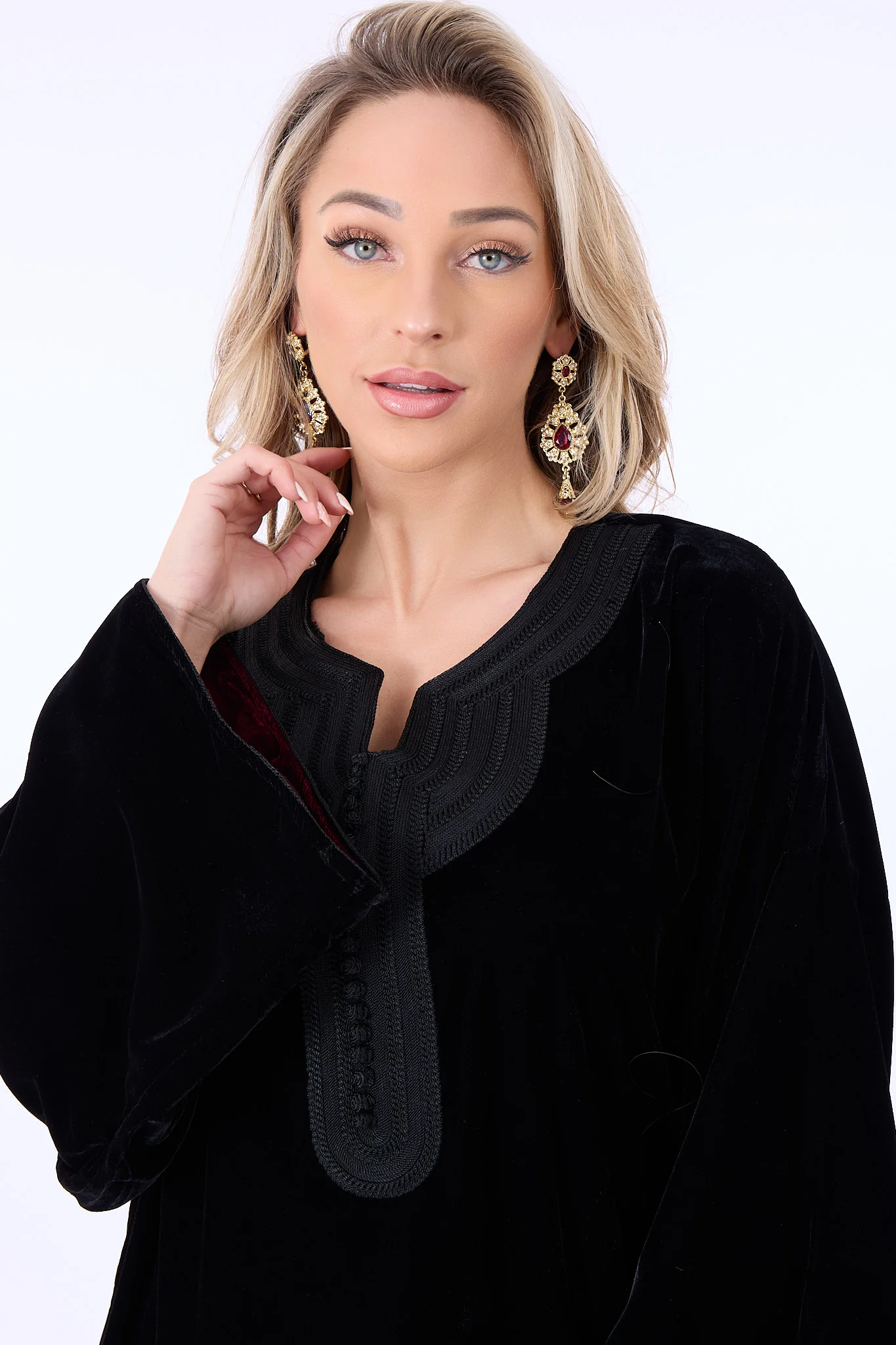 Caftan Hala Black-Bordeaux - Image 4