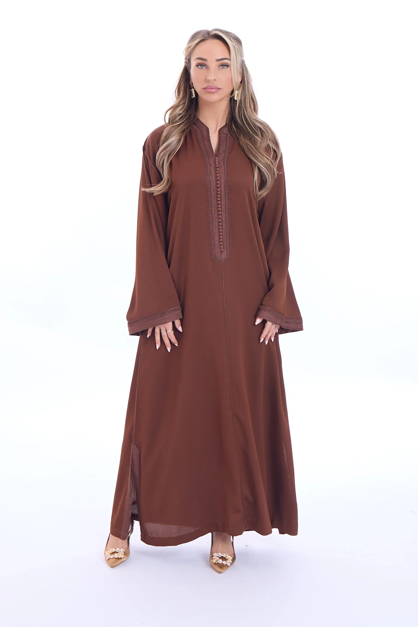 Caftan Haneen Coffee Brown - Image 4