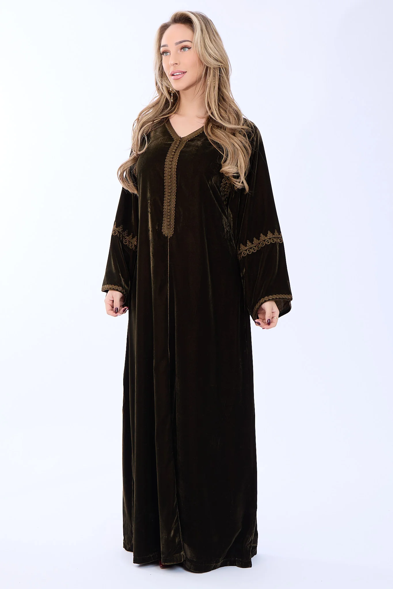 Caftan Majda Olive Green - Image 4