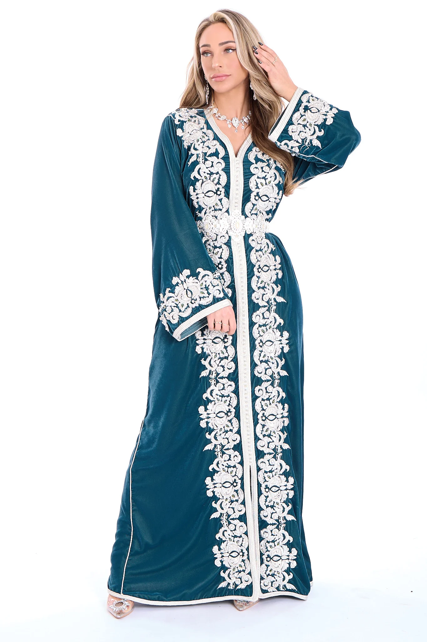 Caftan Marwa Blue Petrol - Image 3