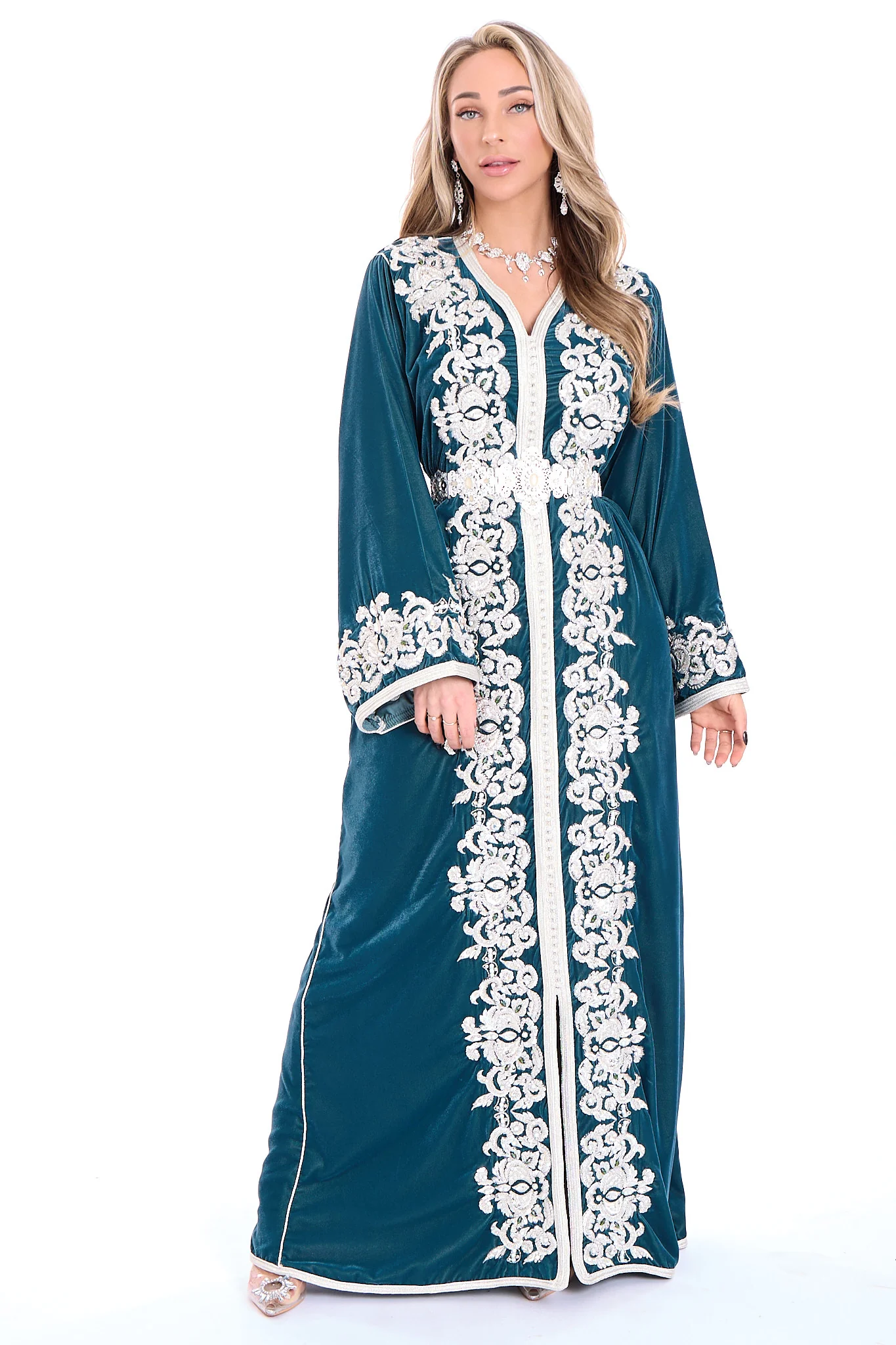 Caftan Marwa Blue Petrol - Image 4