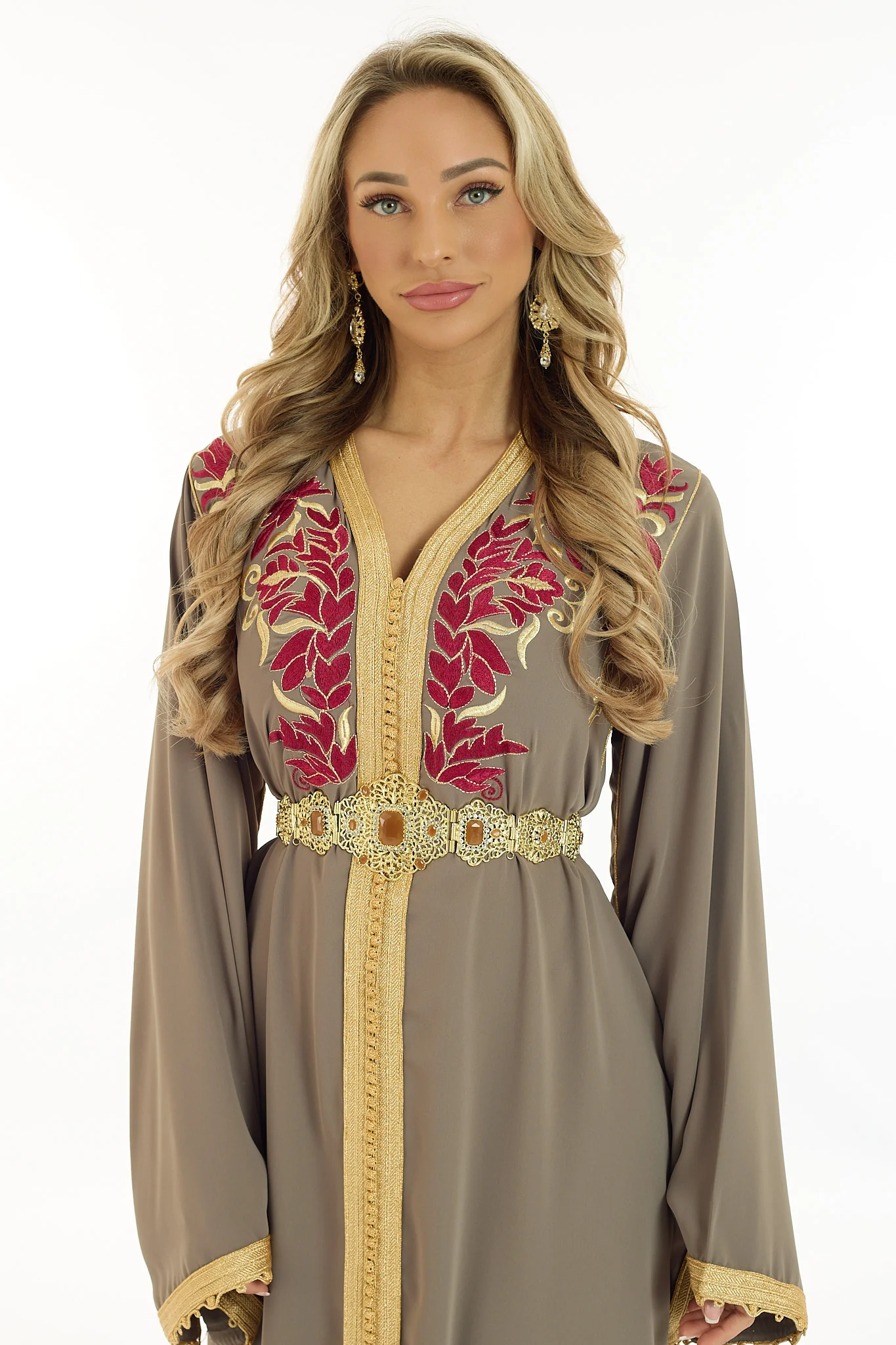 Caftan Oumaima Nude Pomegrante