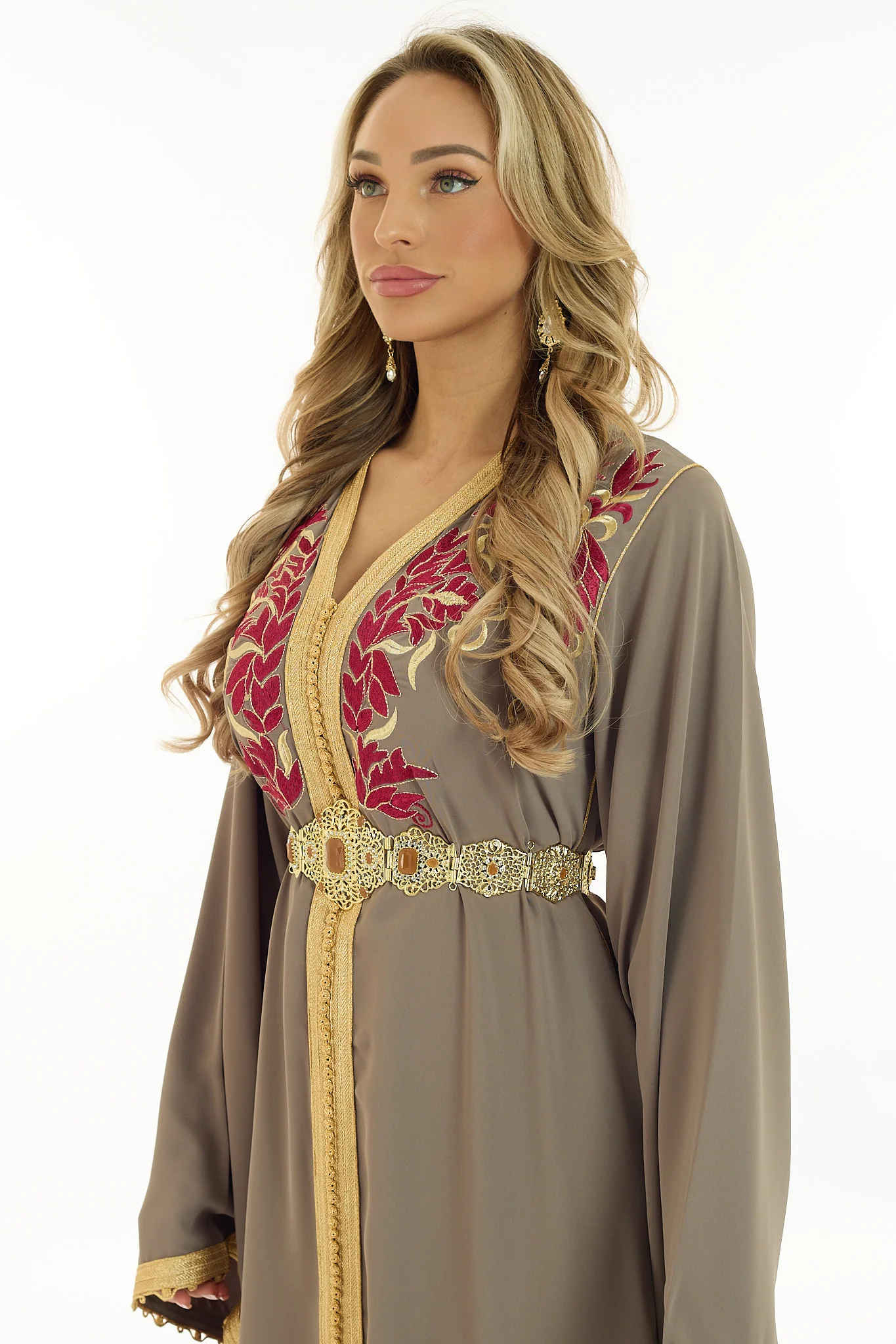Caftan Oumaima Nude Pomegrante - Image 4