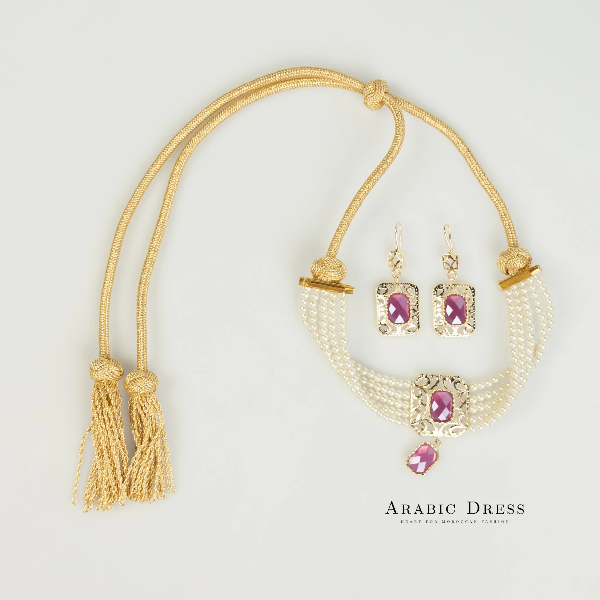 purple pearl Nifa necklace set - Image 2