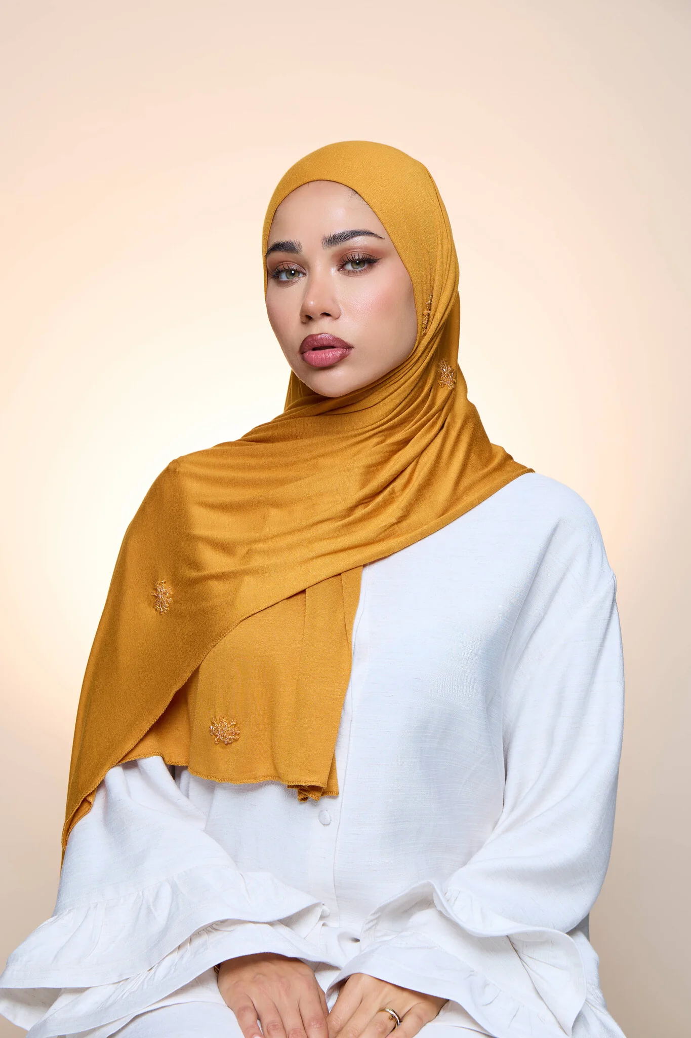 Jersey Hijab Zaya Honey Orange - Image 3