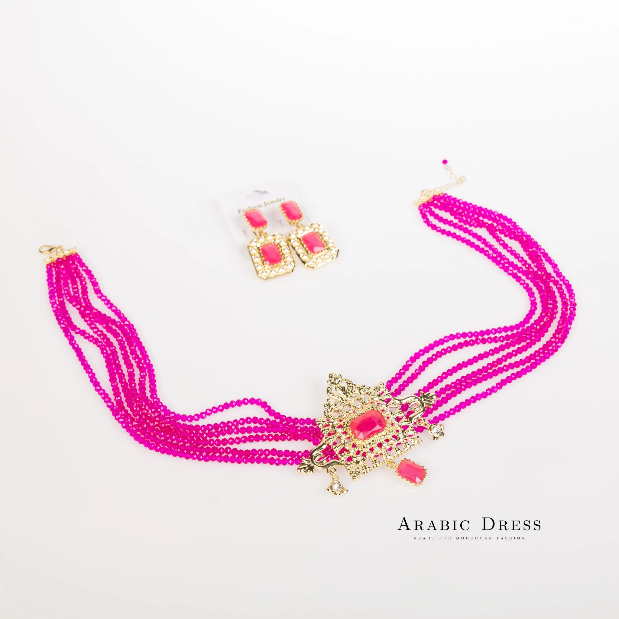 Fuchsia Youra Necklace set - Image 2
