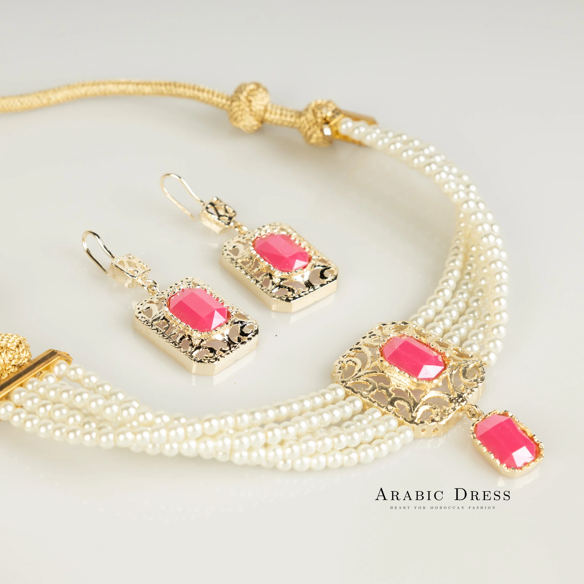 Pearl Pink Nifa necklace set - Image 2