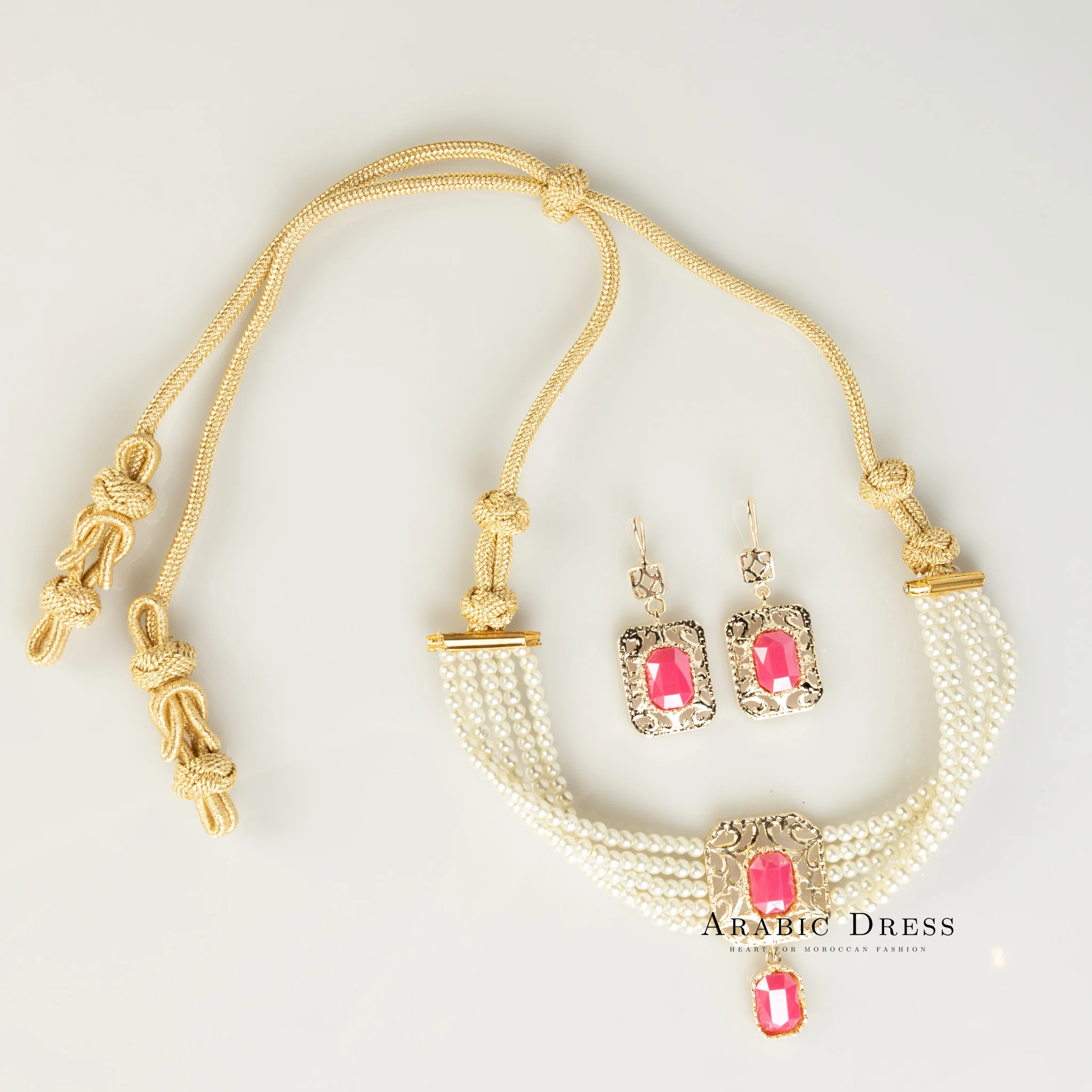 Pearl Pink Nifa necklace set - Image 4