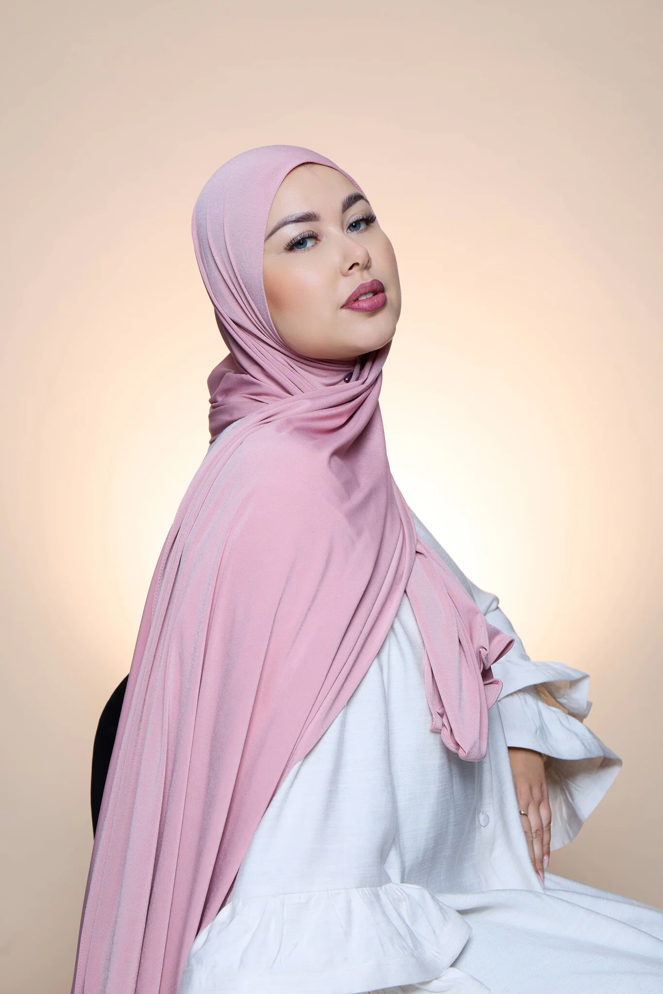 Premium Jersey Hijab Fin - Perzik