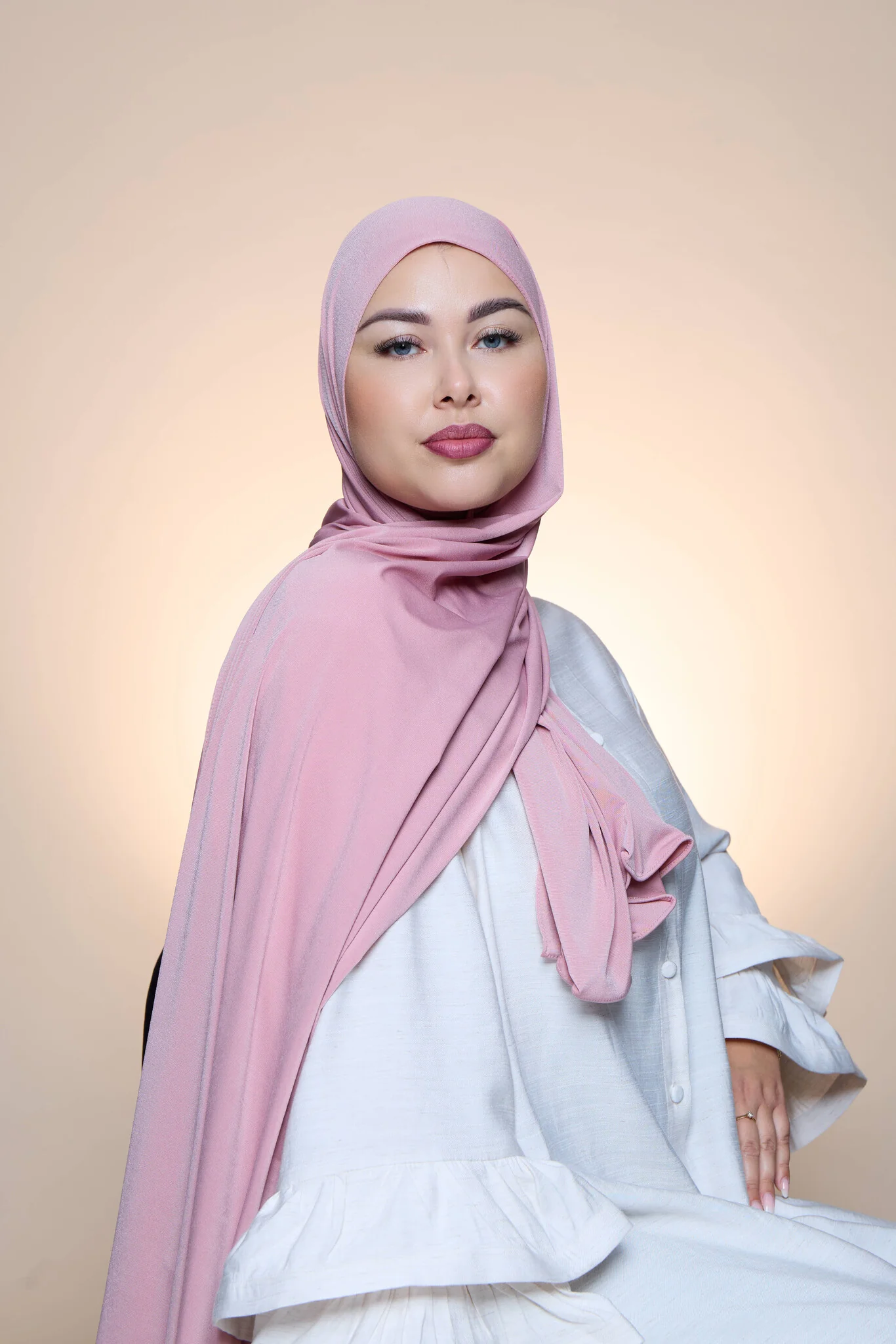 Premium Jersey Hijab Fin - Perzik - Image 3