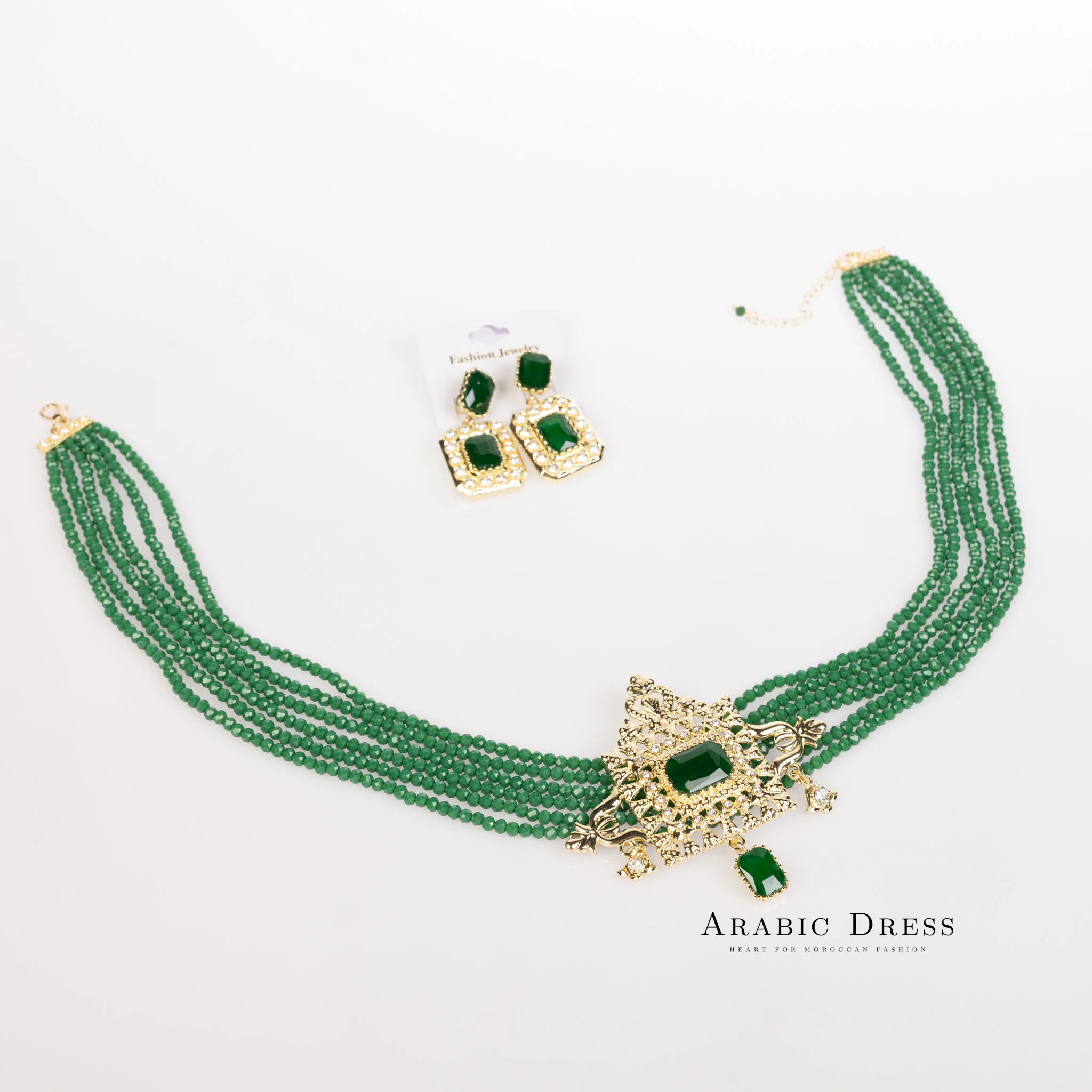 Darkgreen Youra Necklace set - Image 3