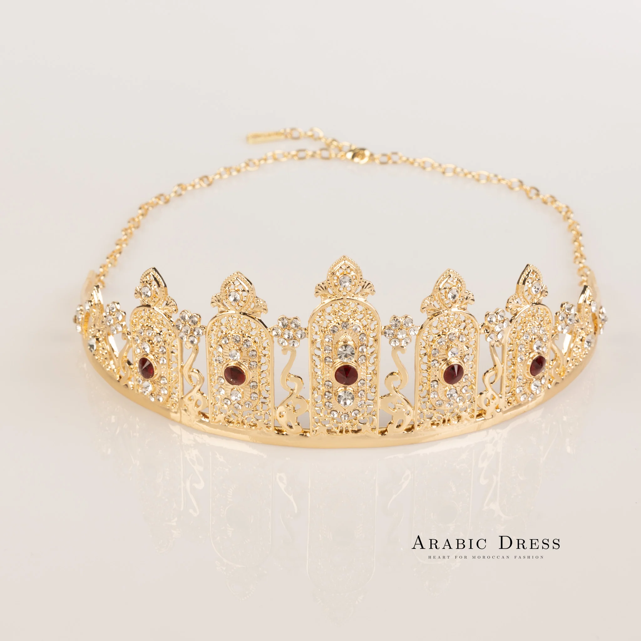 Crown mus red gold