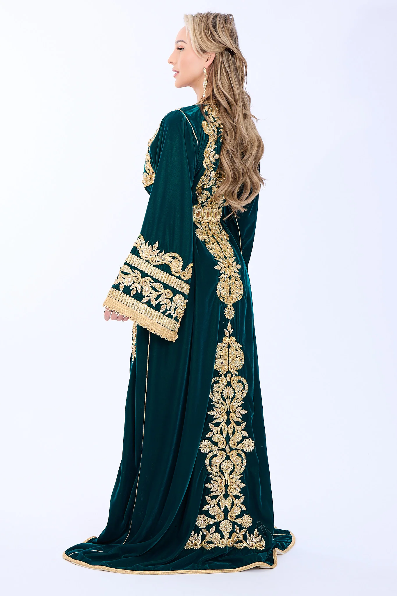 Exclusieve Caftan Haya Teal - Image 5