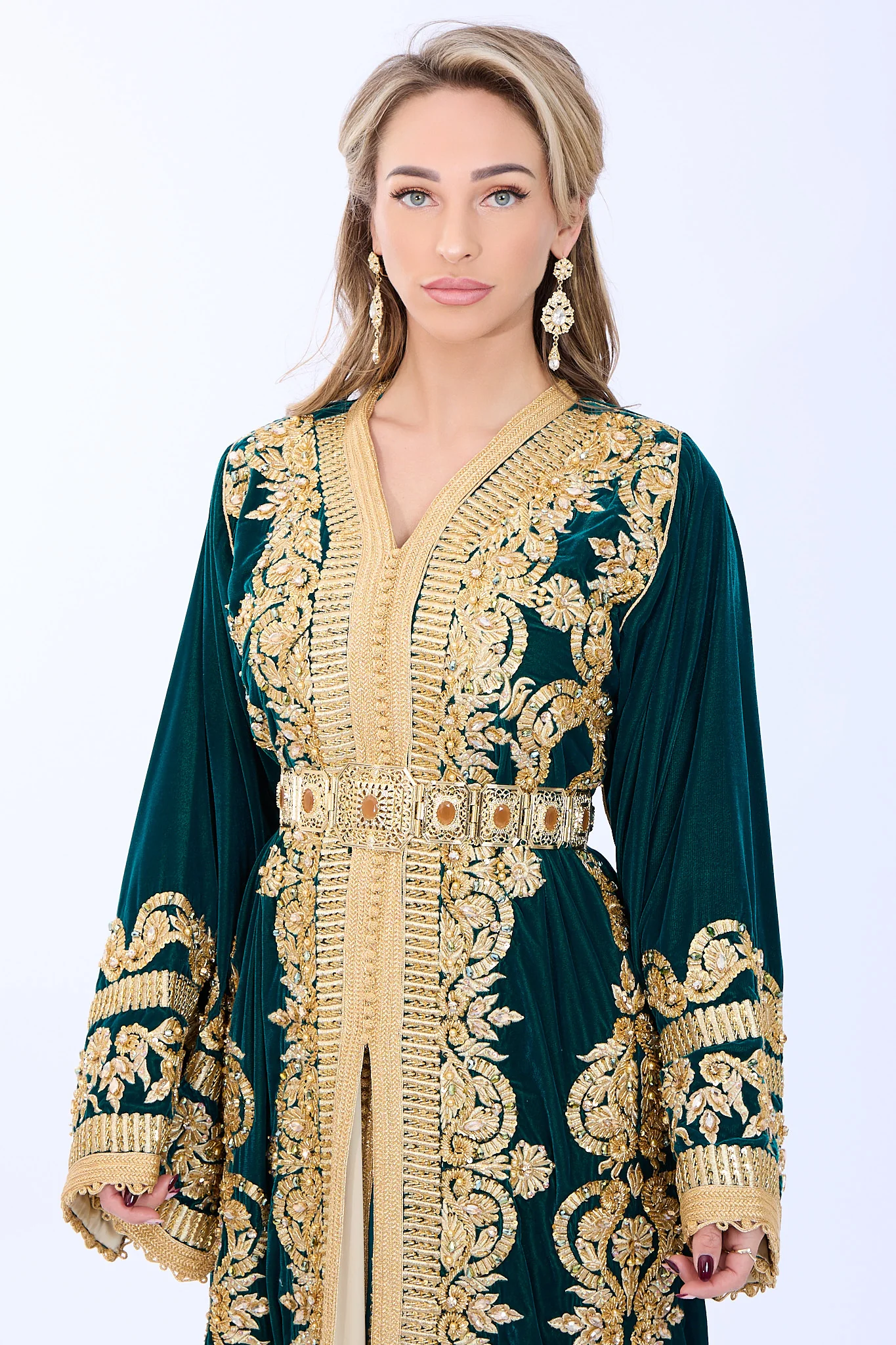 Exclusieve Caftan Haya Teal - Image 7
