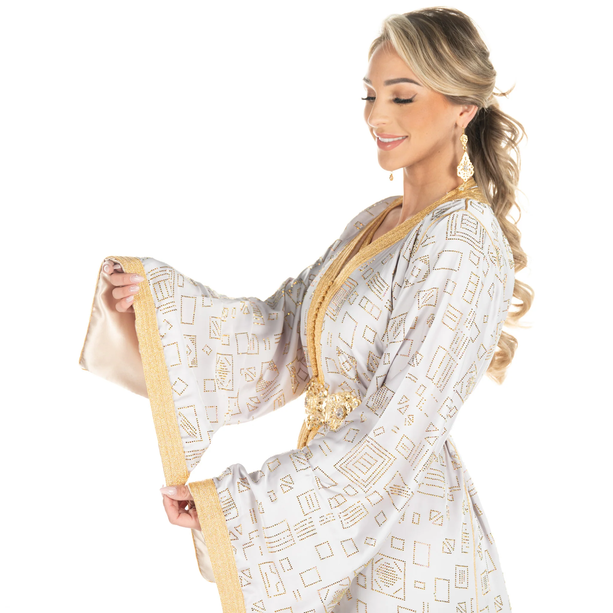 Exclusieve Caftan Inaya Lightgrey