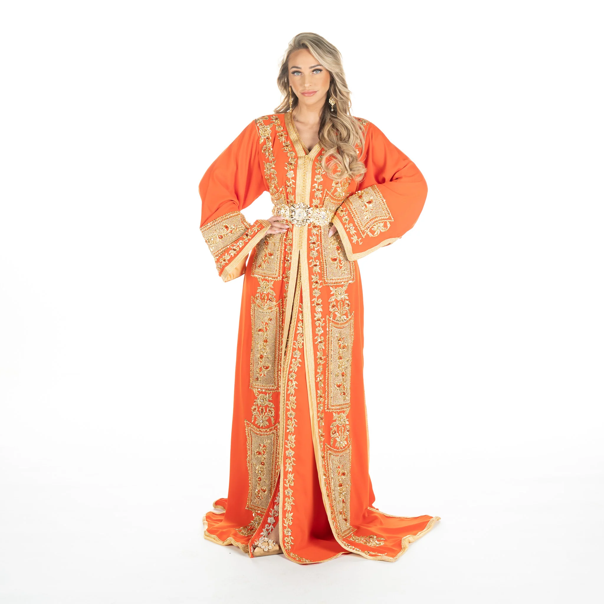 Exclusieve Caftan Levi Orange - Image 5