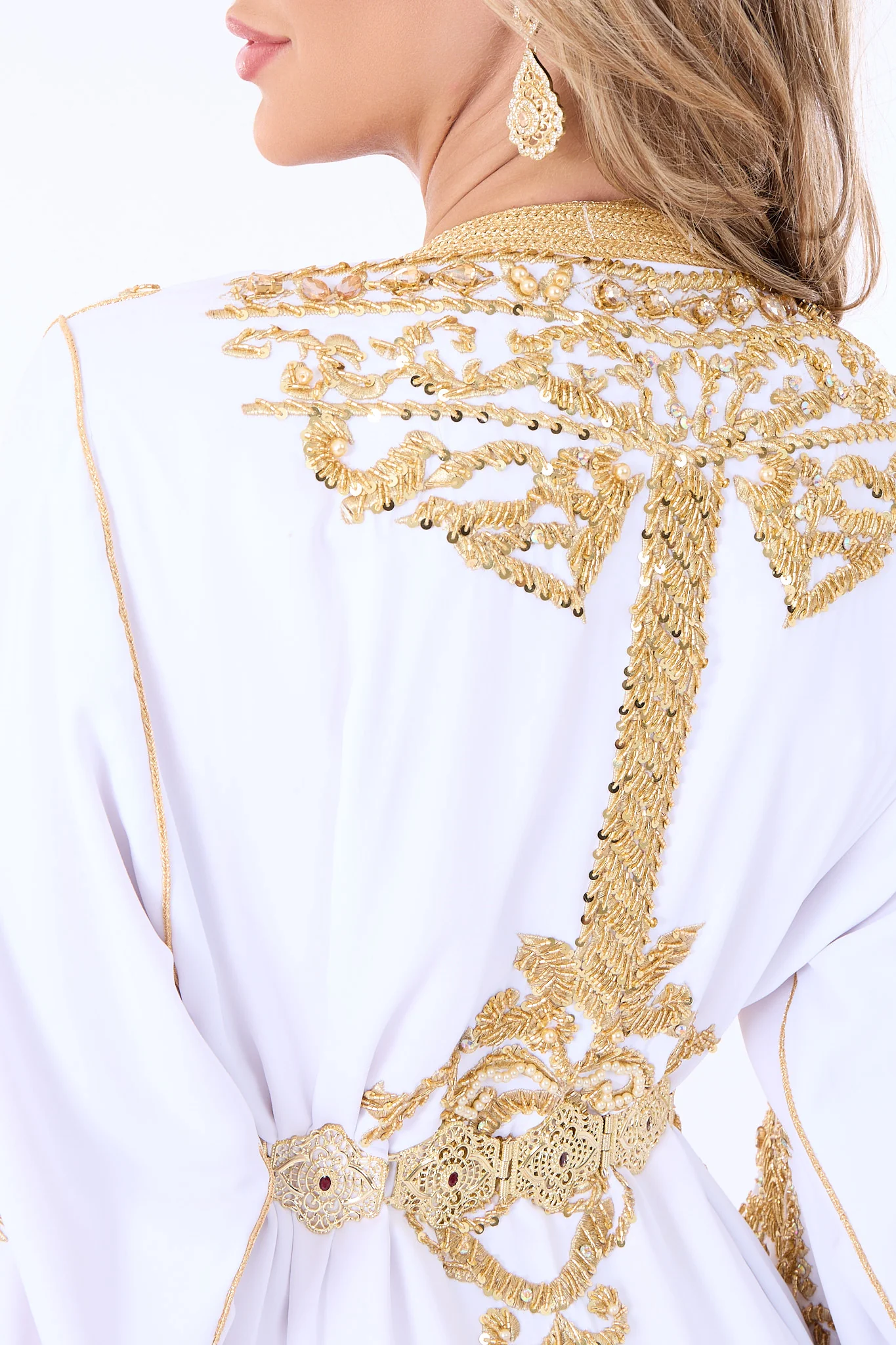 Exclusive Caftan Arwa white-Gold - Image 3