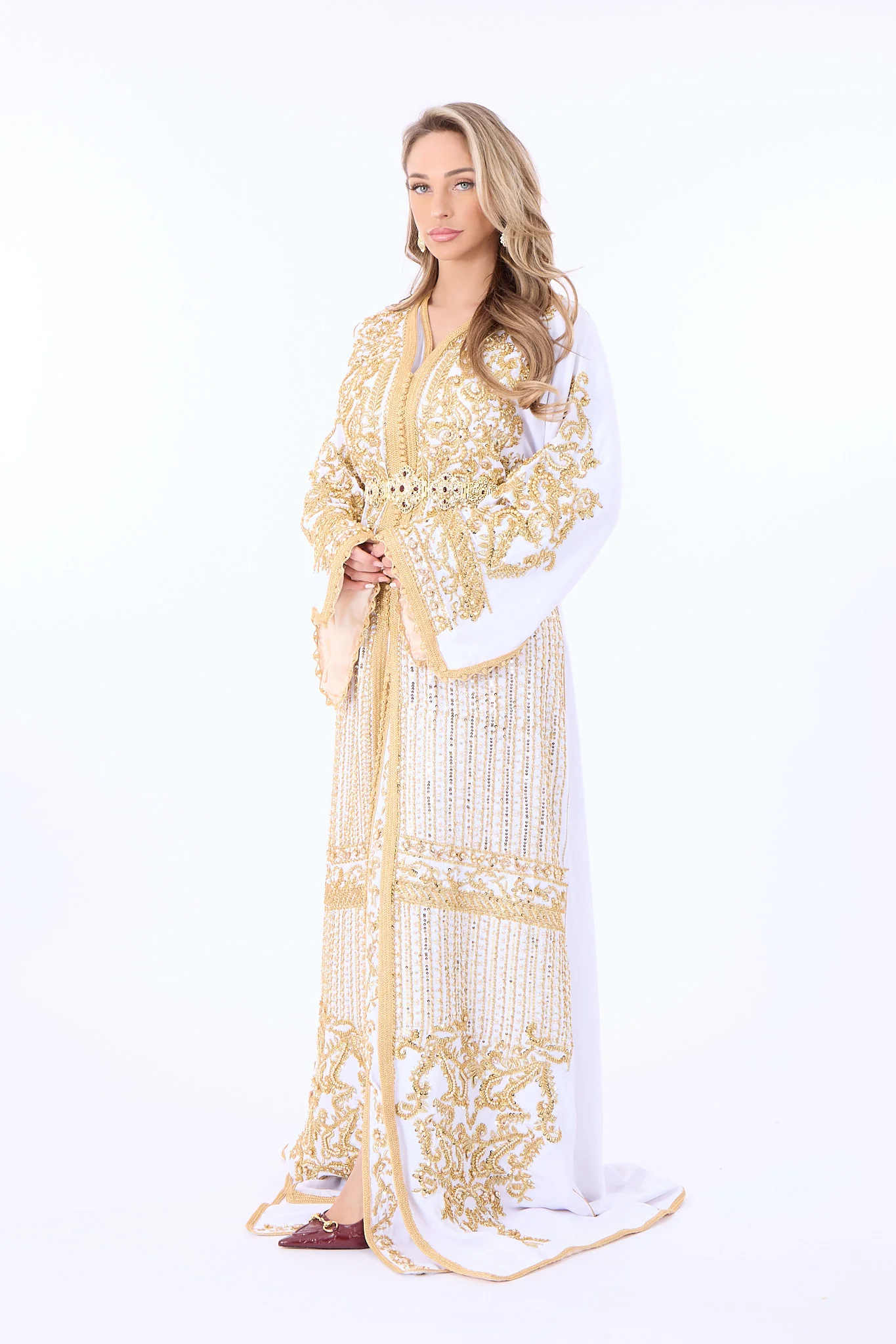 Exclusive Caftan Arwa white-Gold - Image 5
