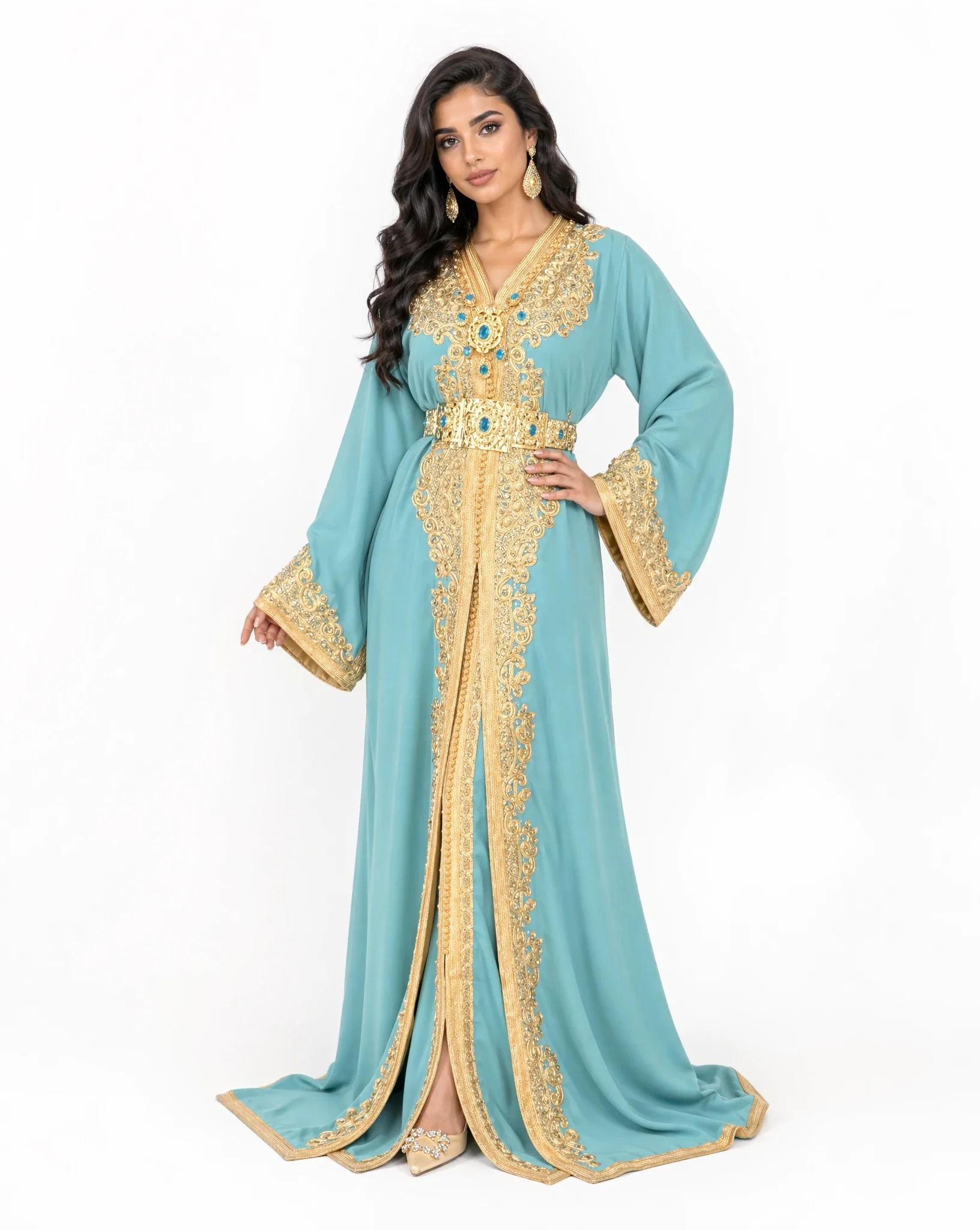 Exclusive Caftan selma mintgreen
