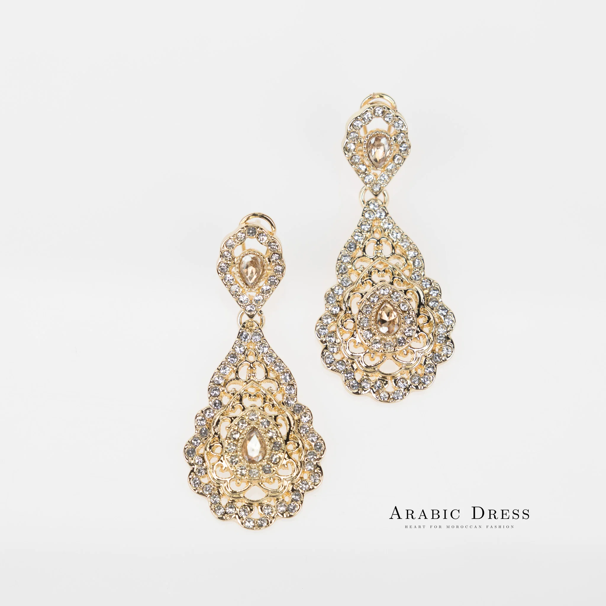 flower champagne Earrings - Image 2