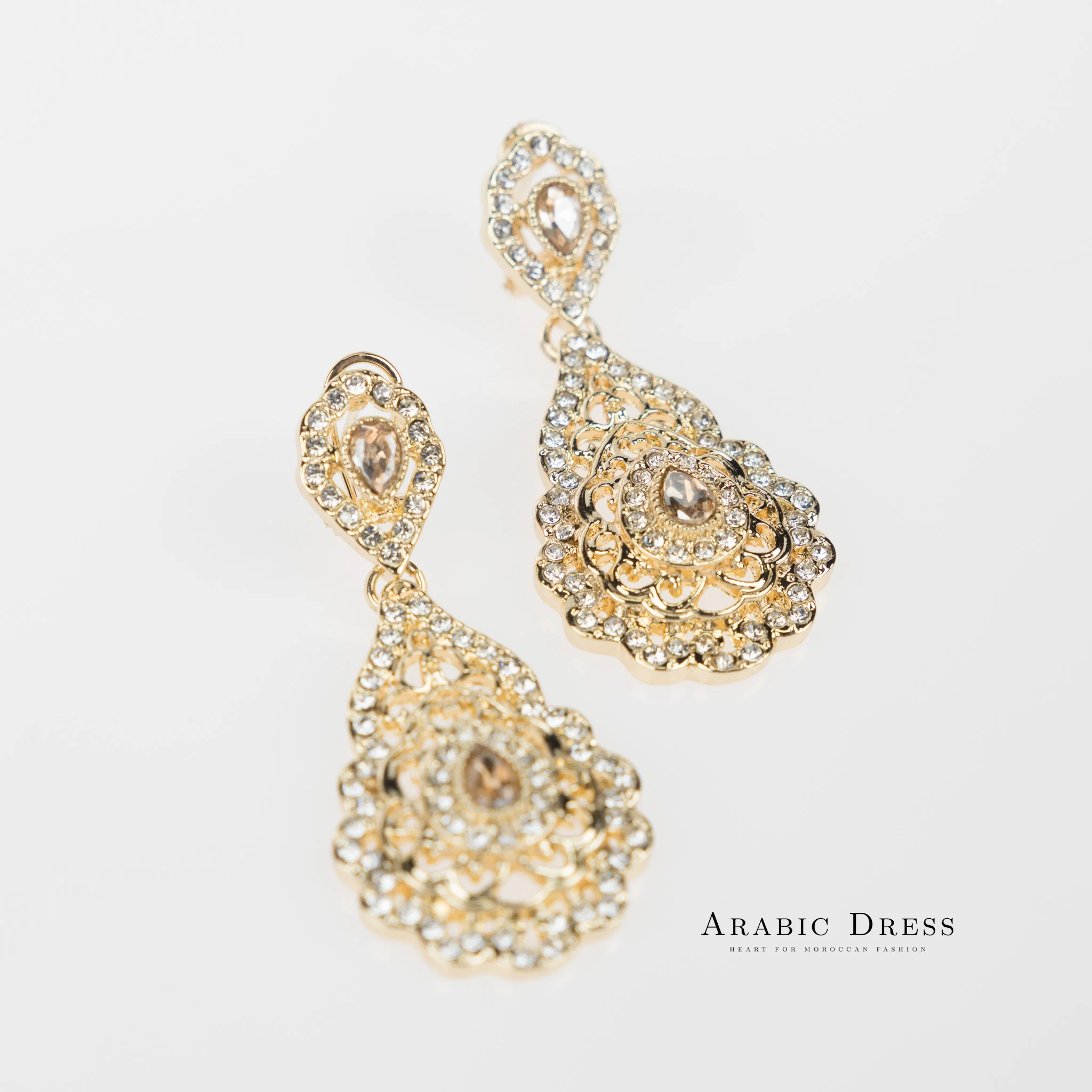 flower champagne Earrings - Image 3