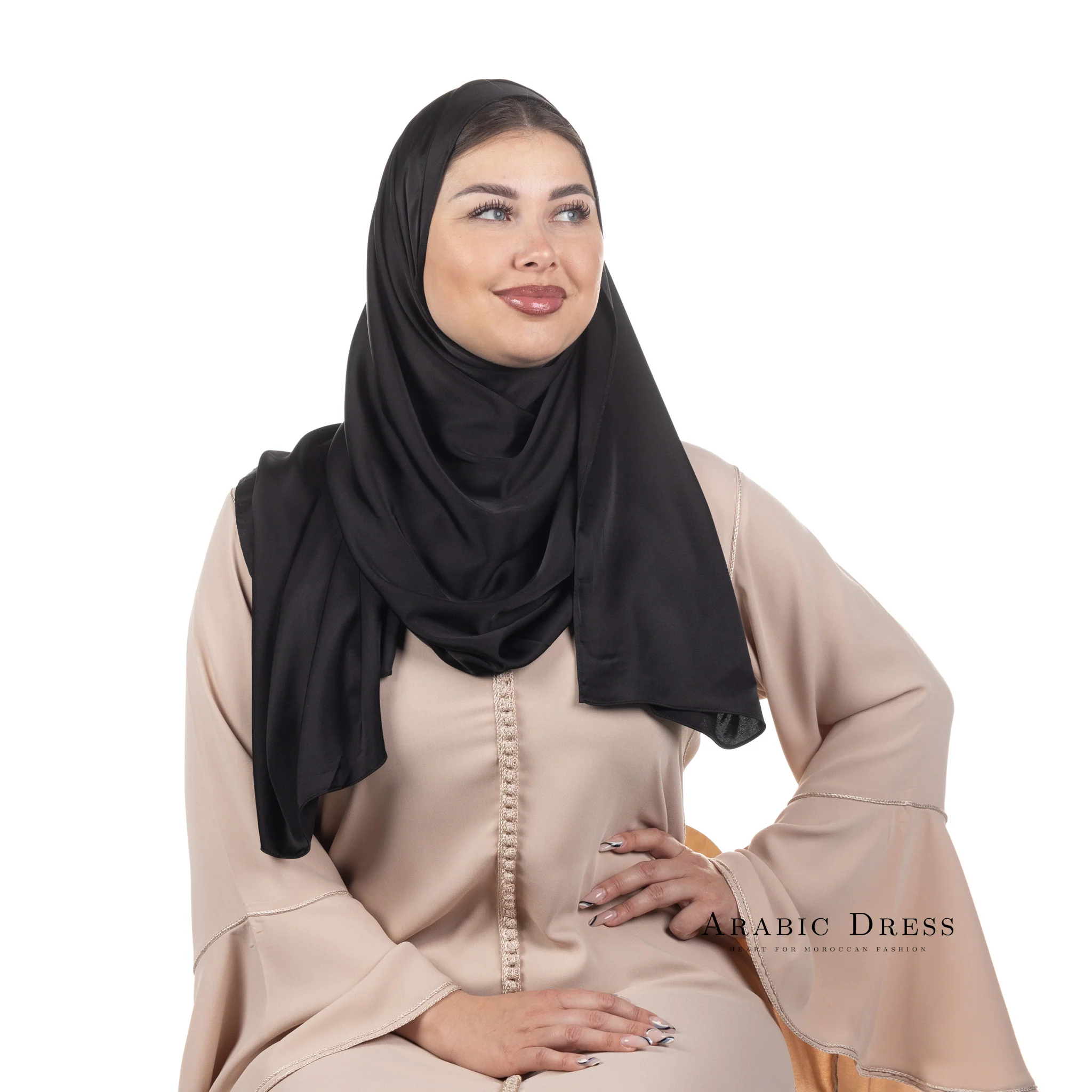 Hijab Lussi Satin Black - Image 2