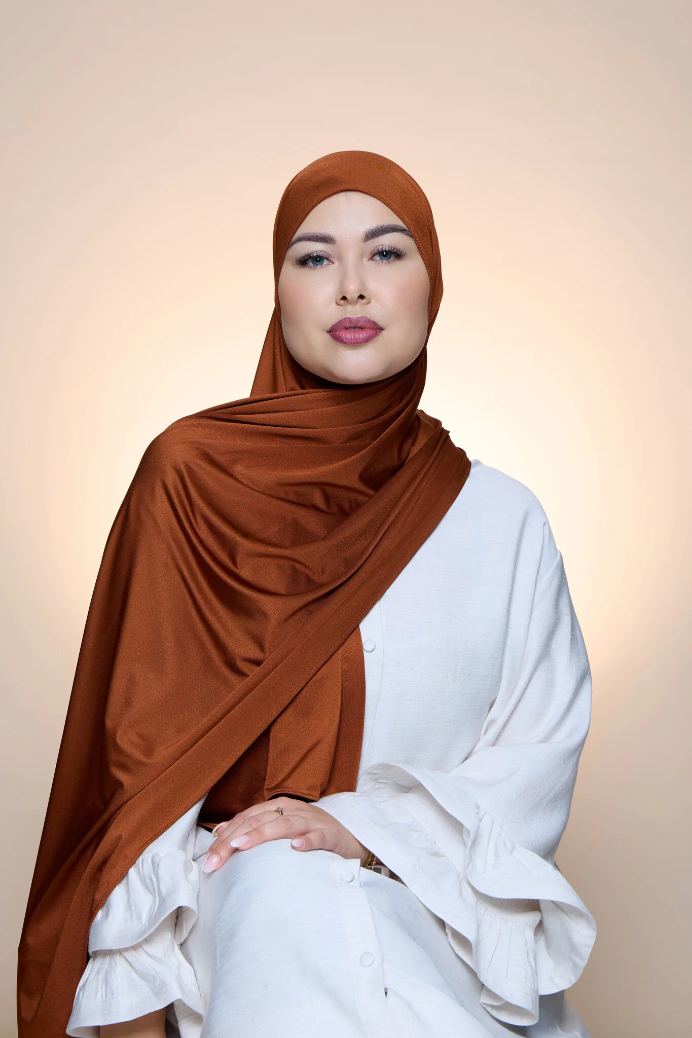 Hijab Premium Satin Mae Burnt Orange