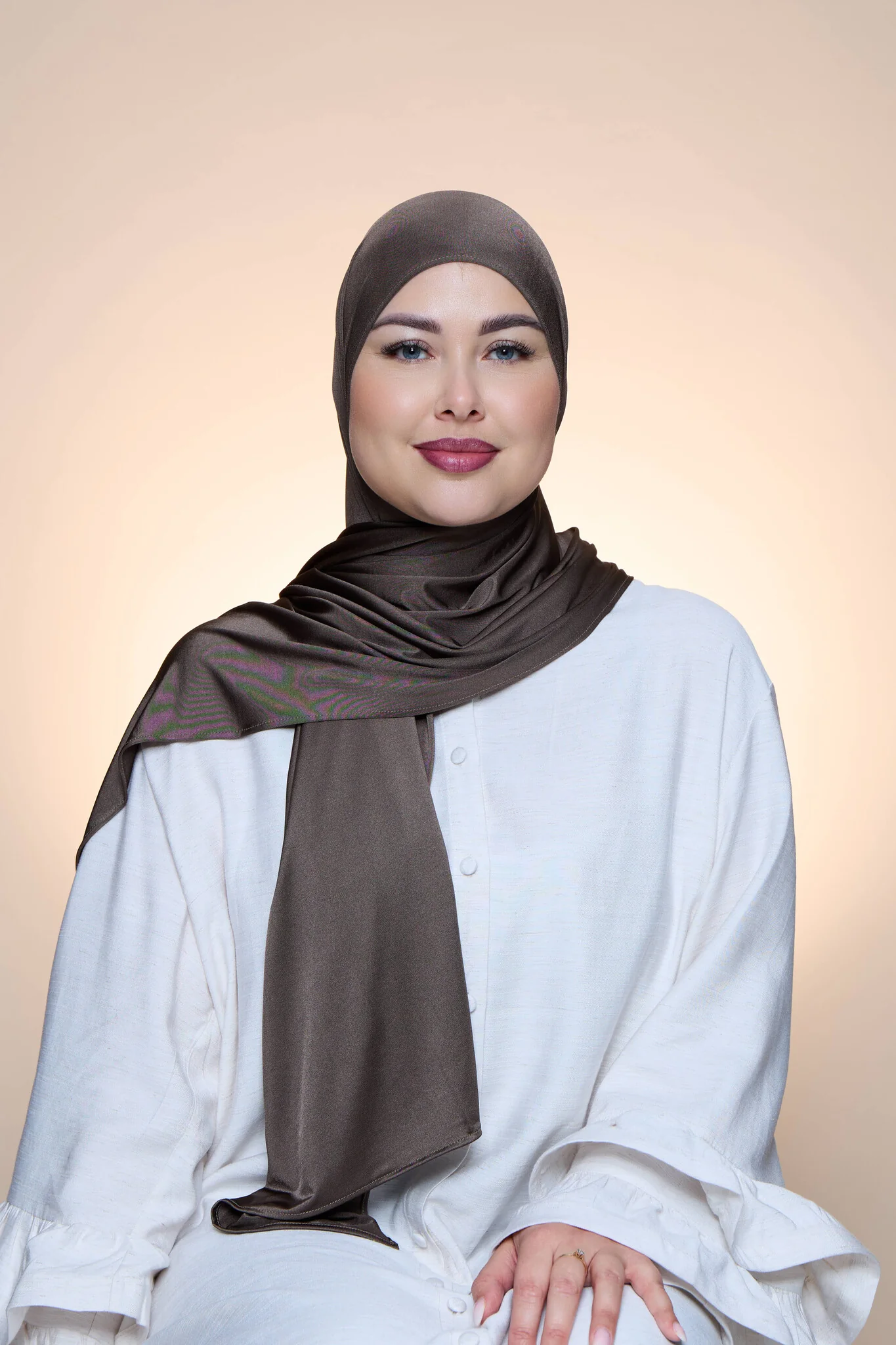 Hijab Premium Satin Mae Darkolive Green - Image 3