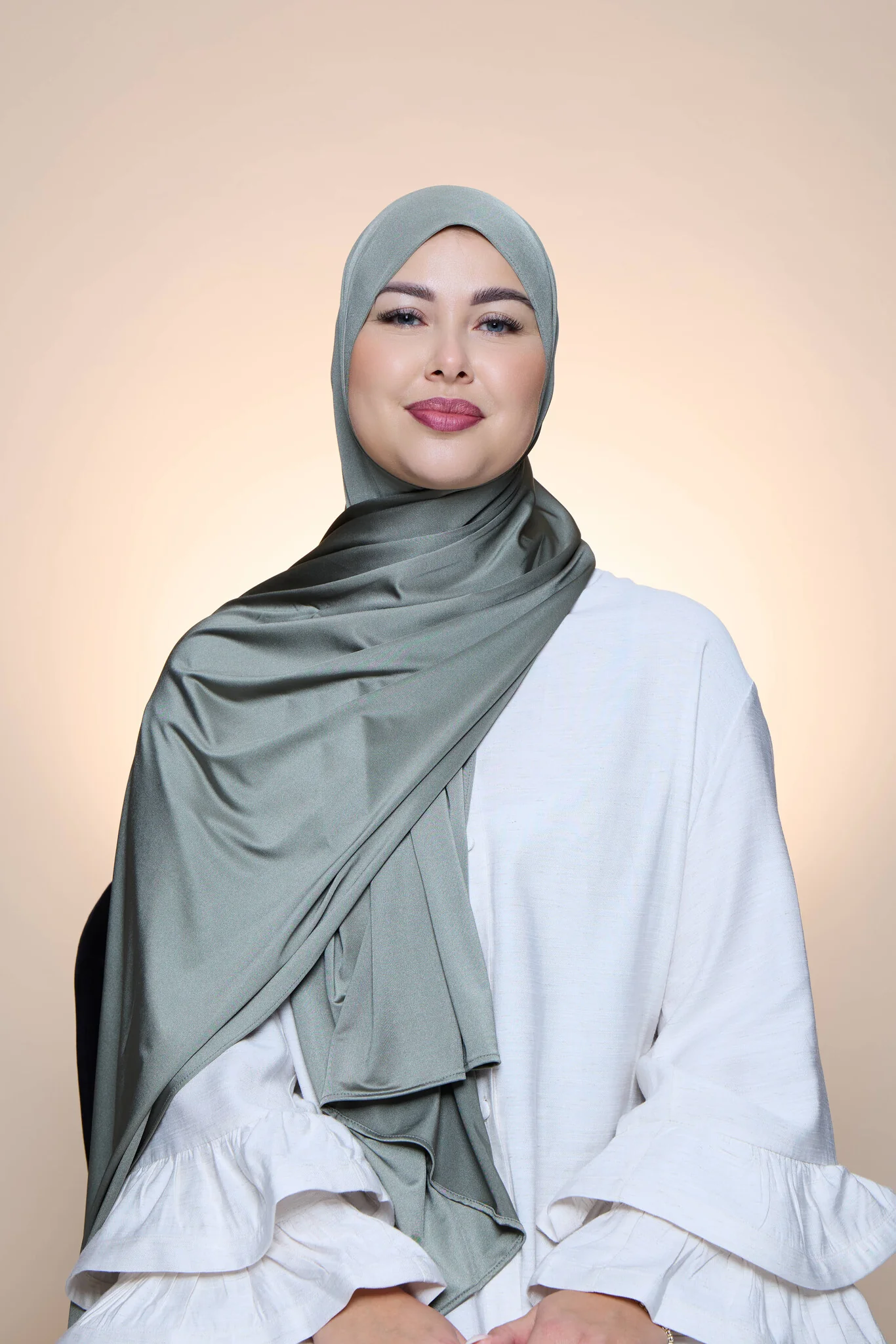 Hijab Premium Satin Mae Moss Green