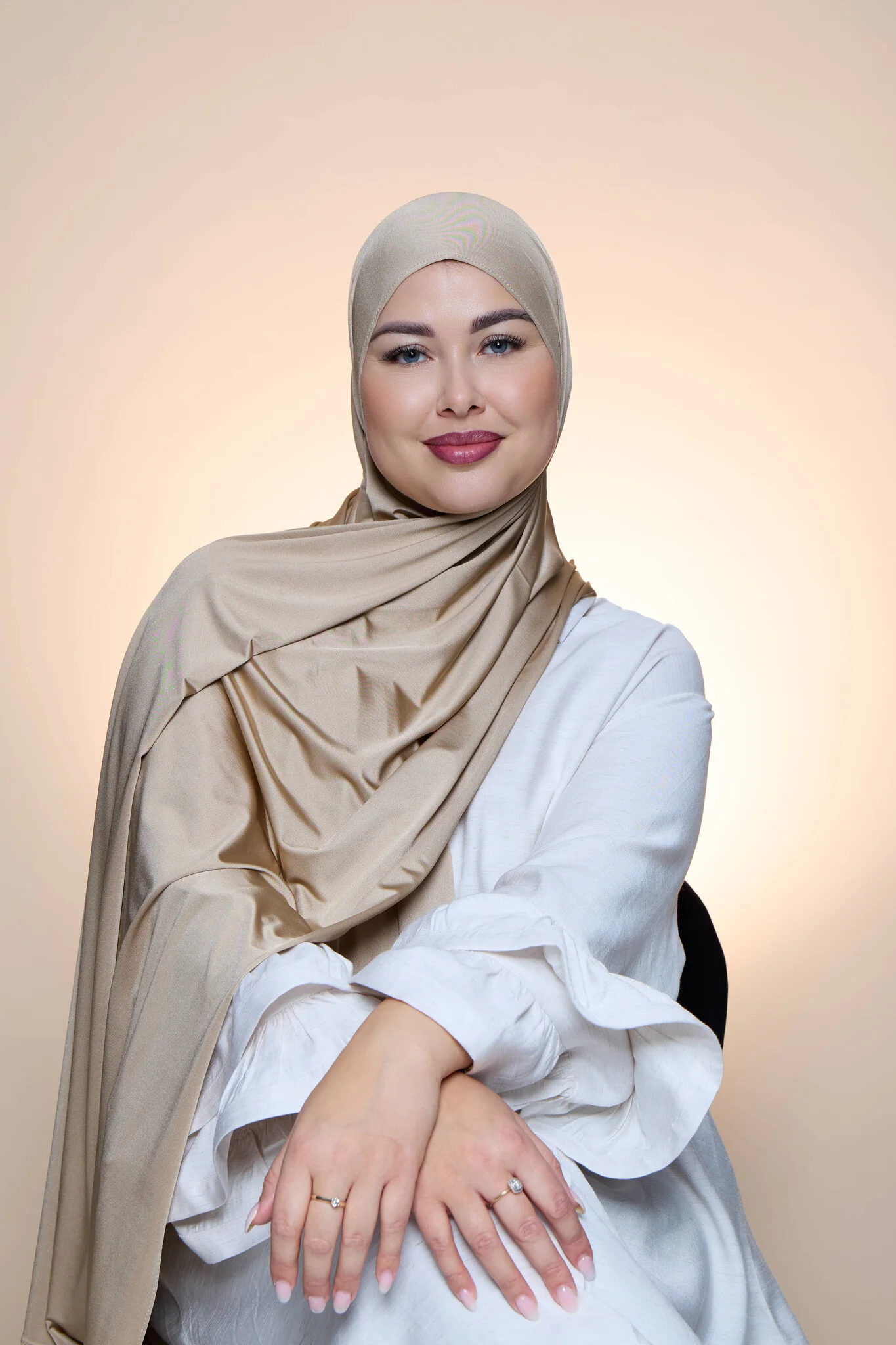 Hijab Premium Satin Mae Nude - Image 2
