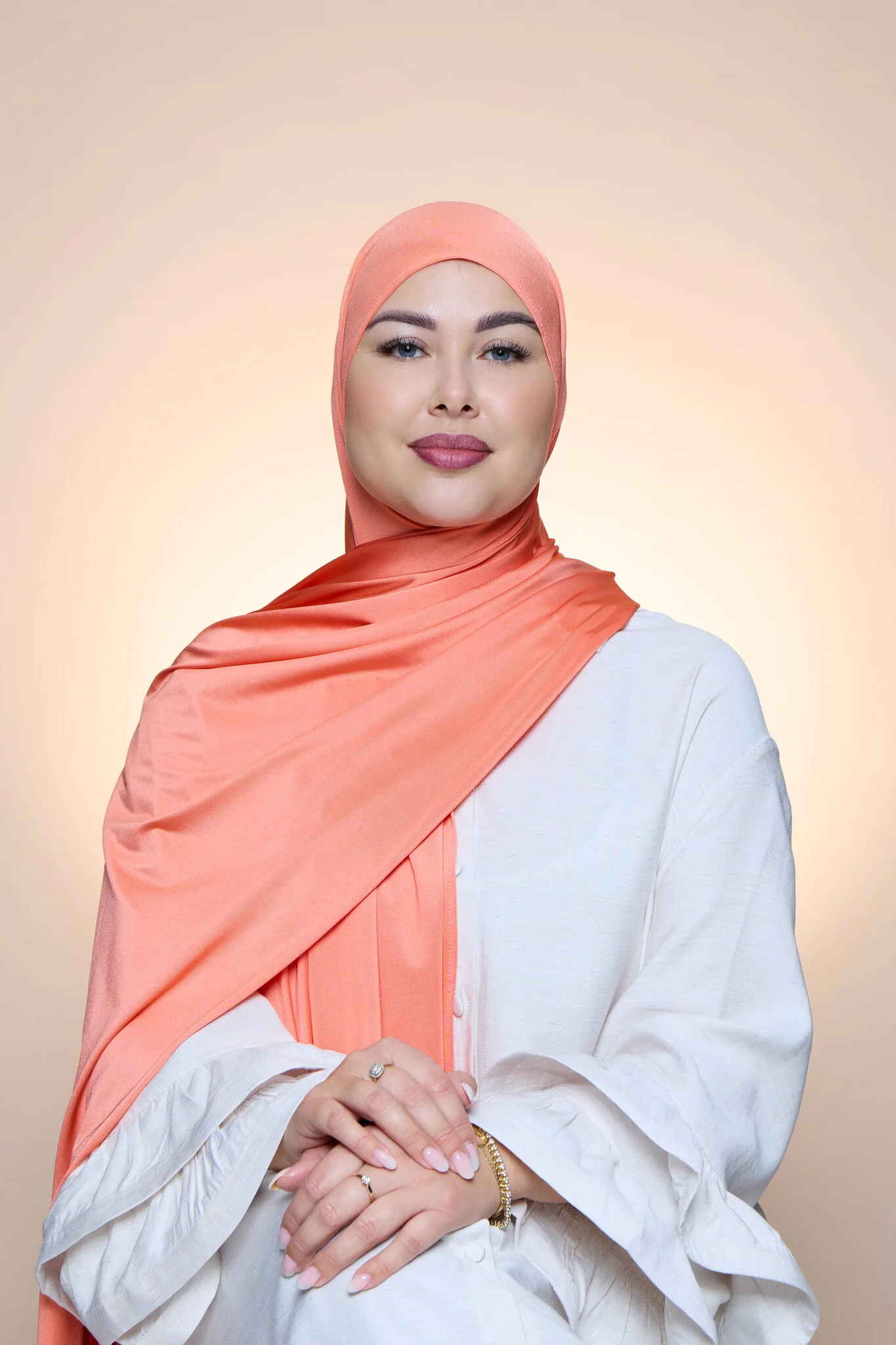 Hijab Premium Satin Mae Salmon
