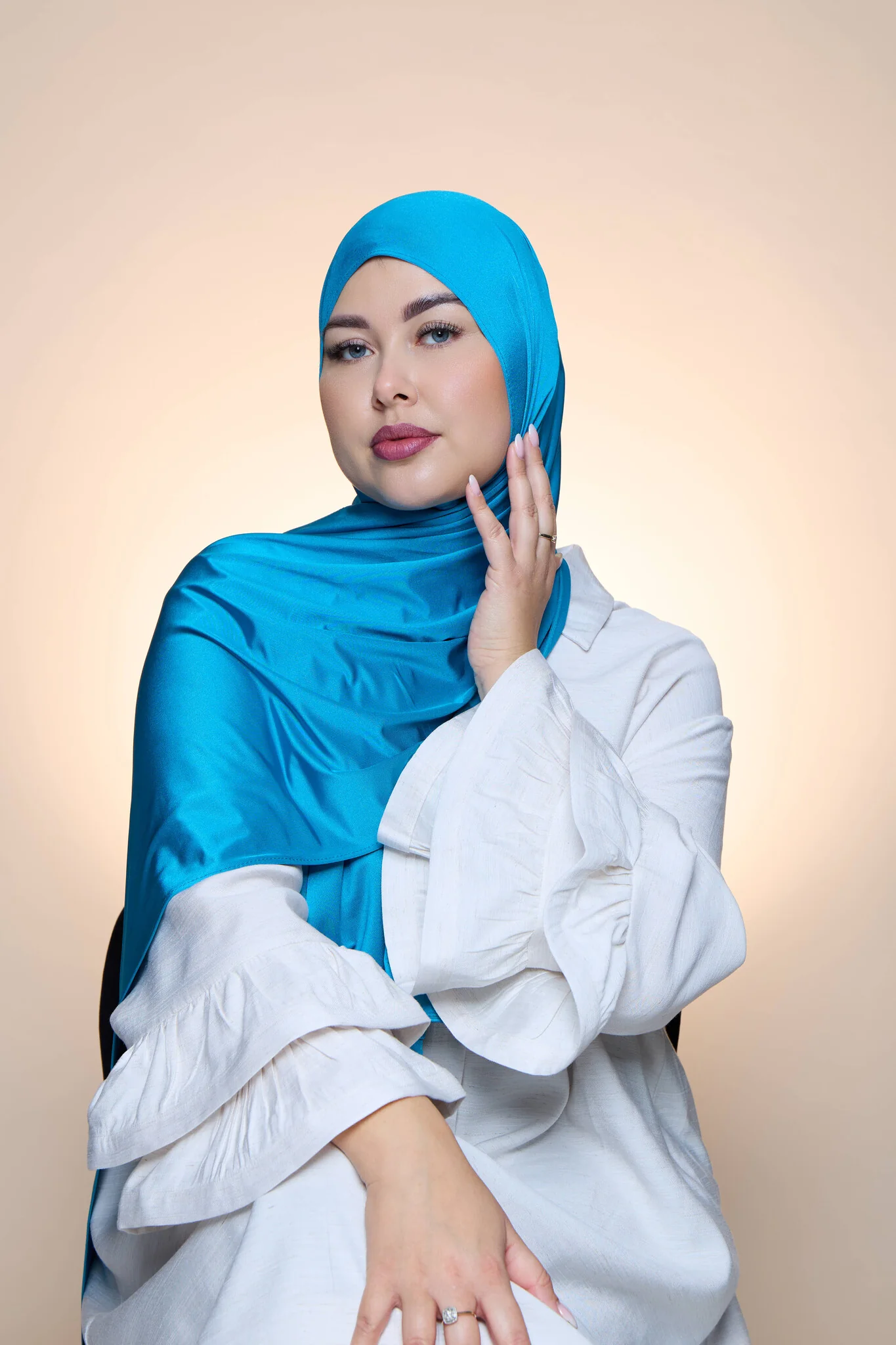 Hijab Premium Satin  Mae  Sky Blue - Image 2