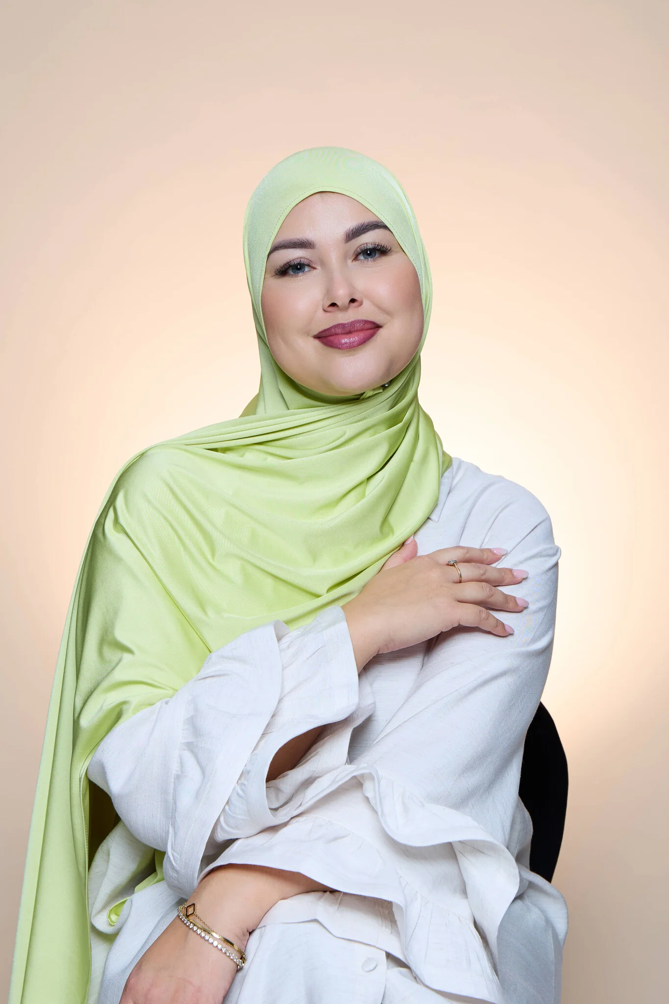 Hijab Premium Satin Mae Tea Green - Image 2