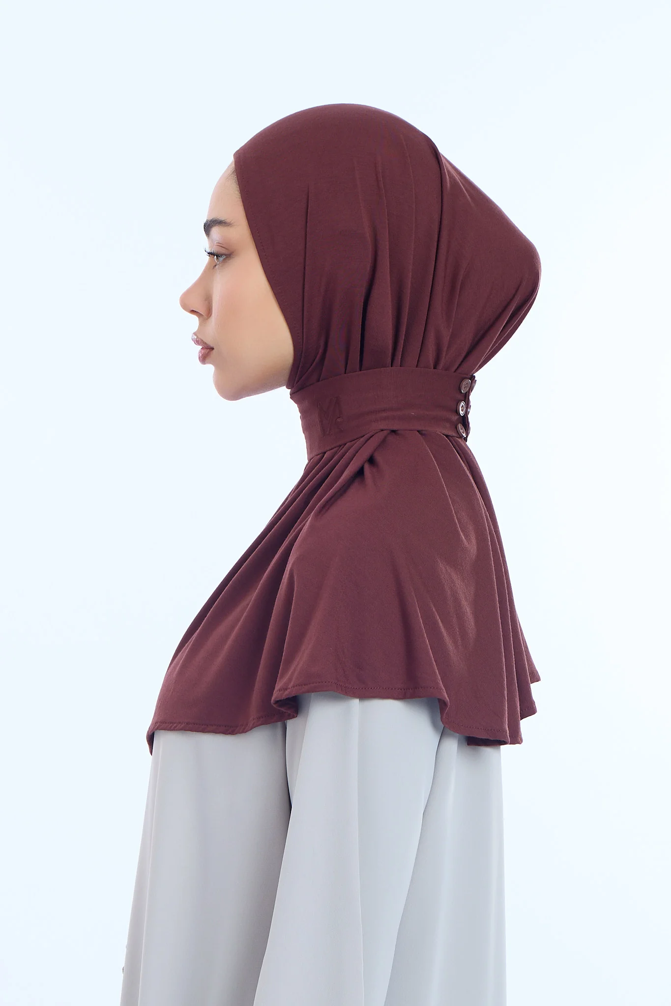 Instant Hijab Bamboo I Cocoa Brown - Image 3