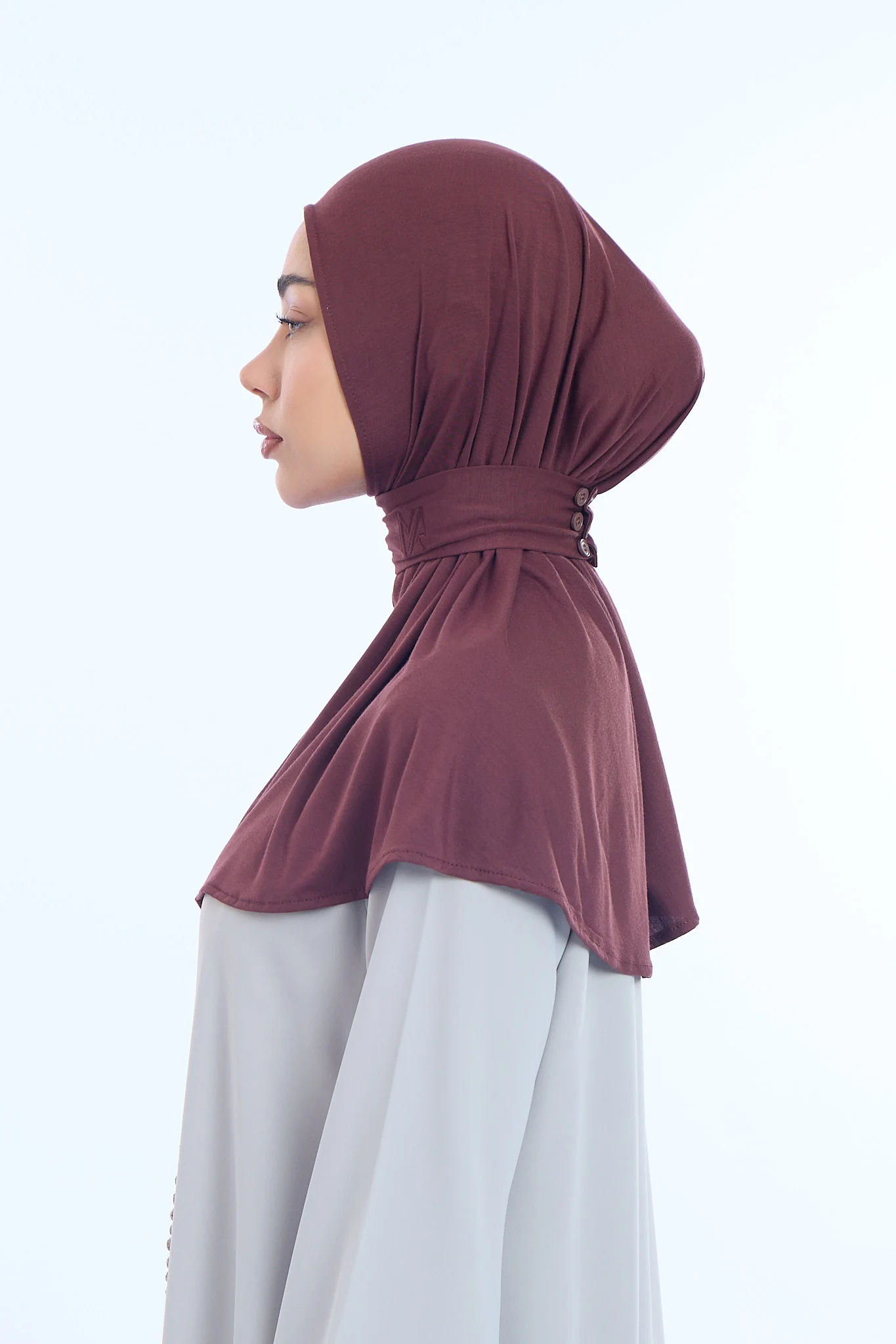 Instant Hijab Bamboo I Dark Chocolate - Image 3