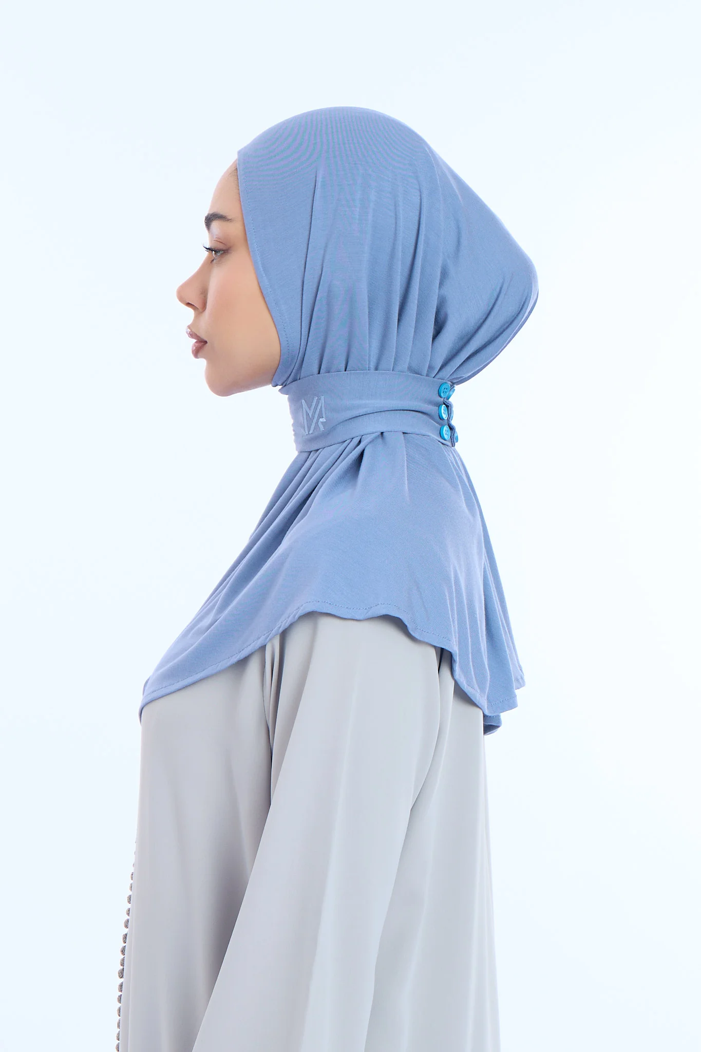 Instant Hijab Bamboo I Dusty Blue - Image 3