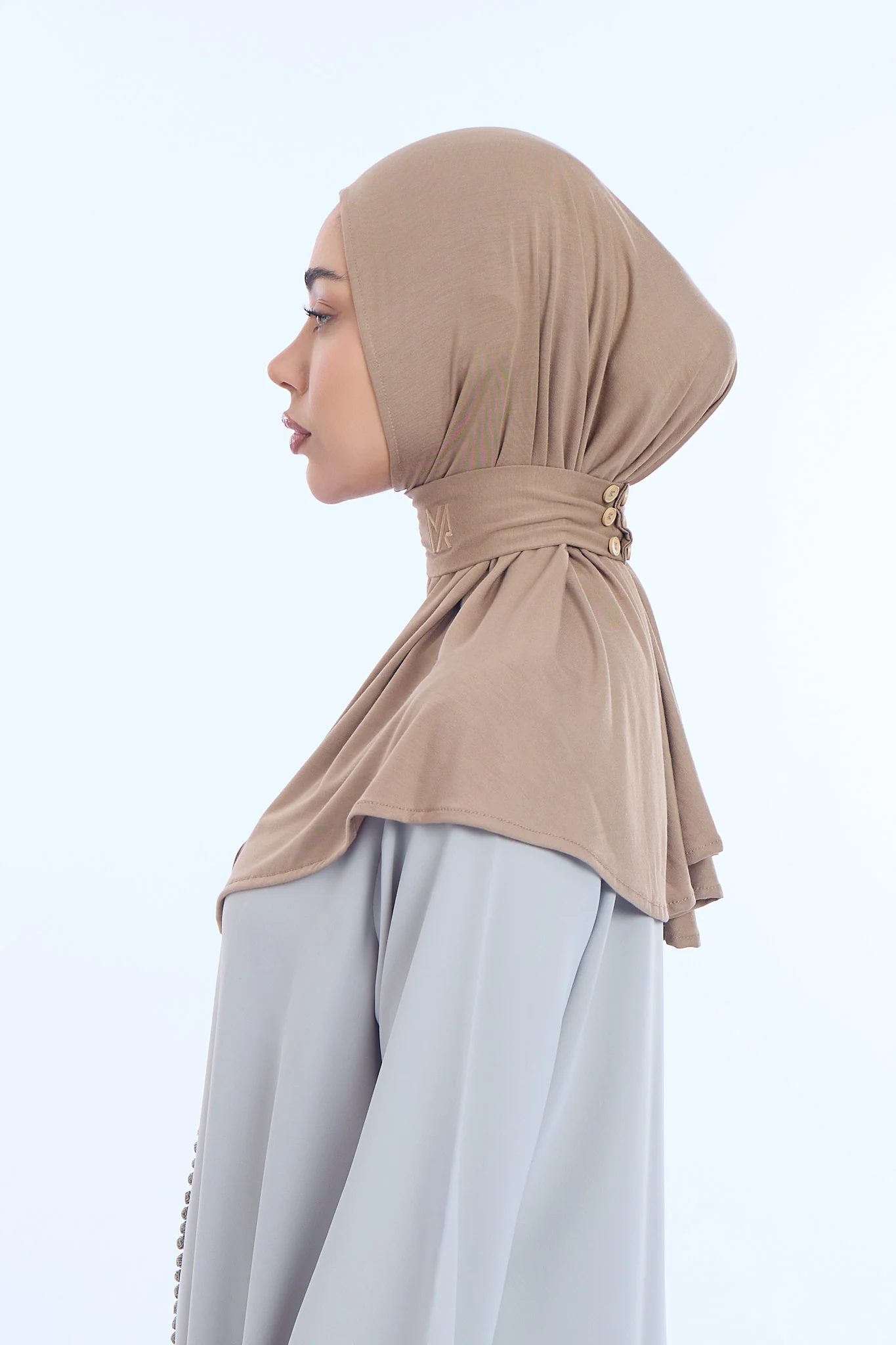 Instant Hijab Bamboo I Taupe Sand - Image 3
