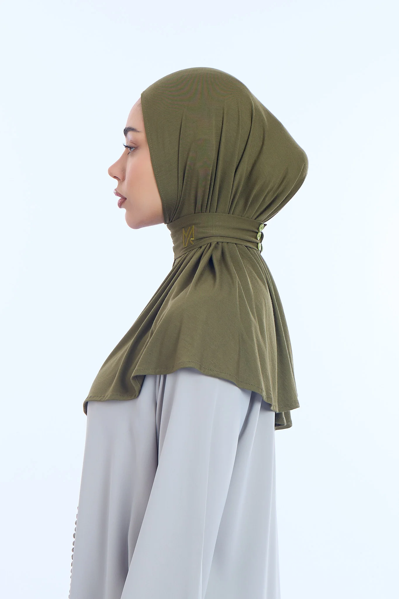 Instant Hijab Bamboo I Olive Khaki - Image 3