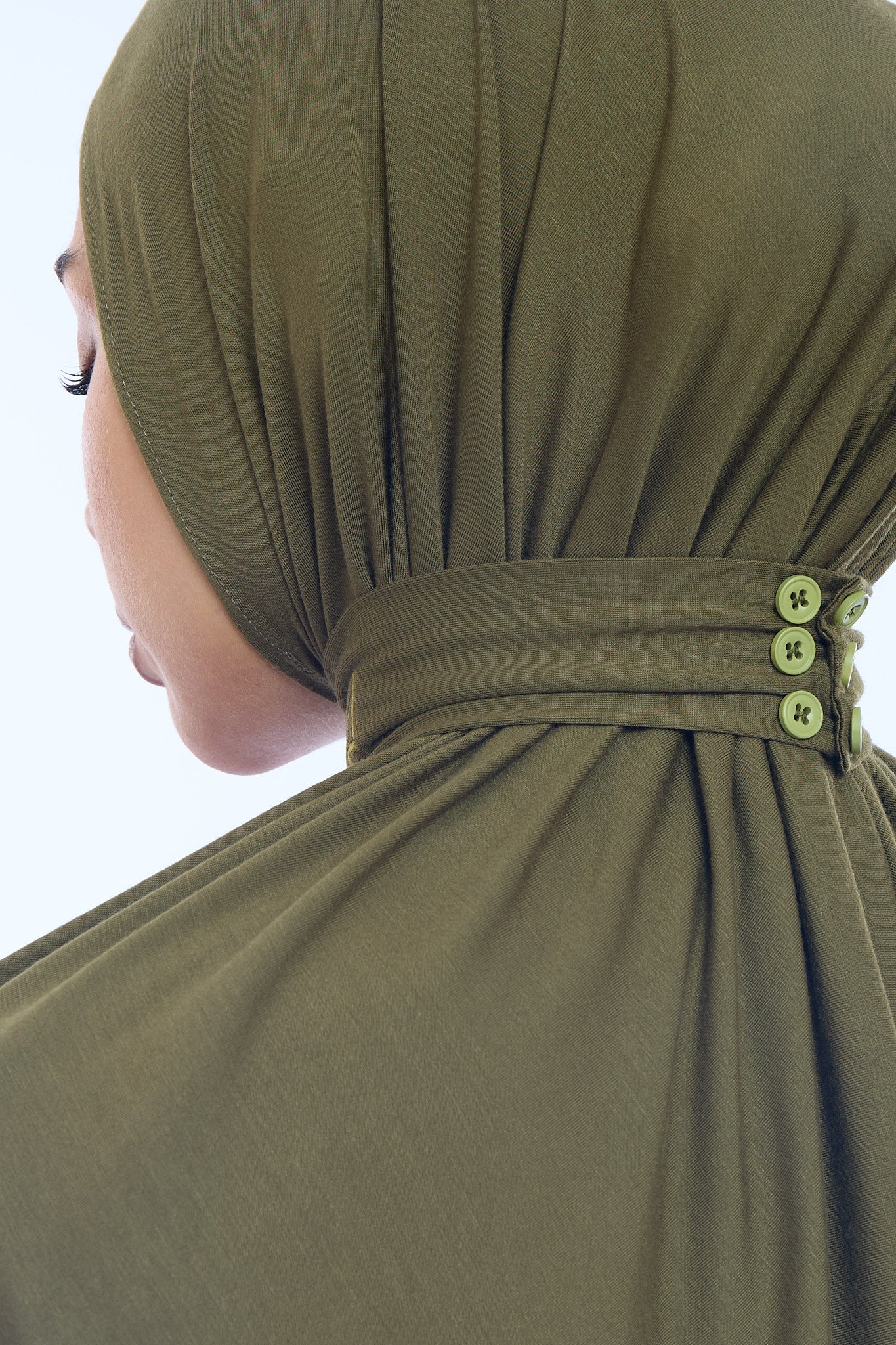 Instant Hijab Bamboo I Olive Khaki - Image 4