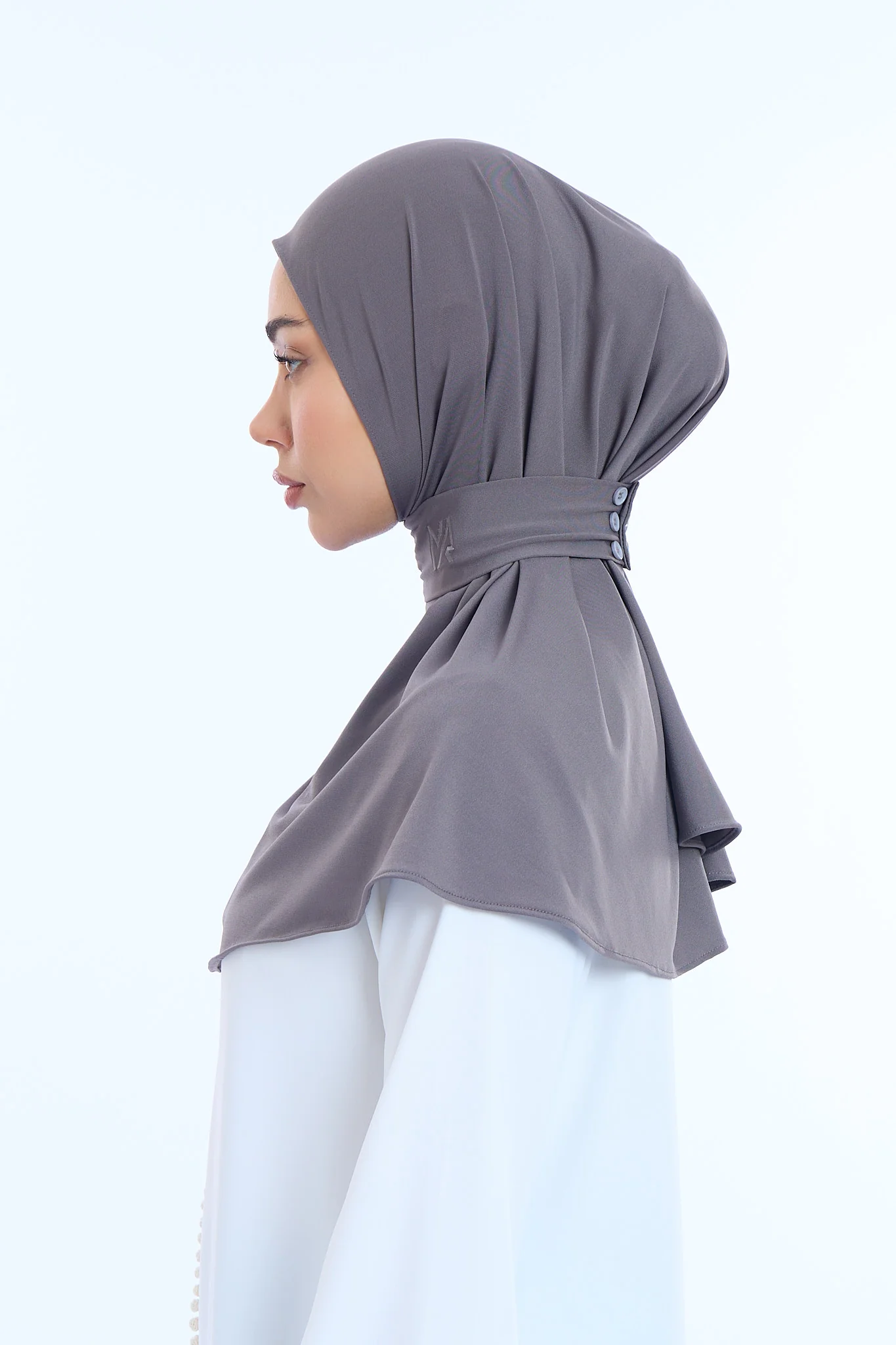 Instant Hijab Premium I Charcoal Grey - Image 3