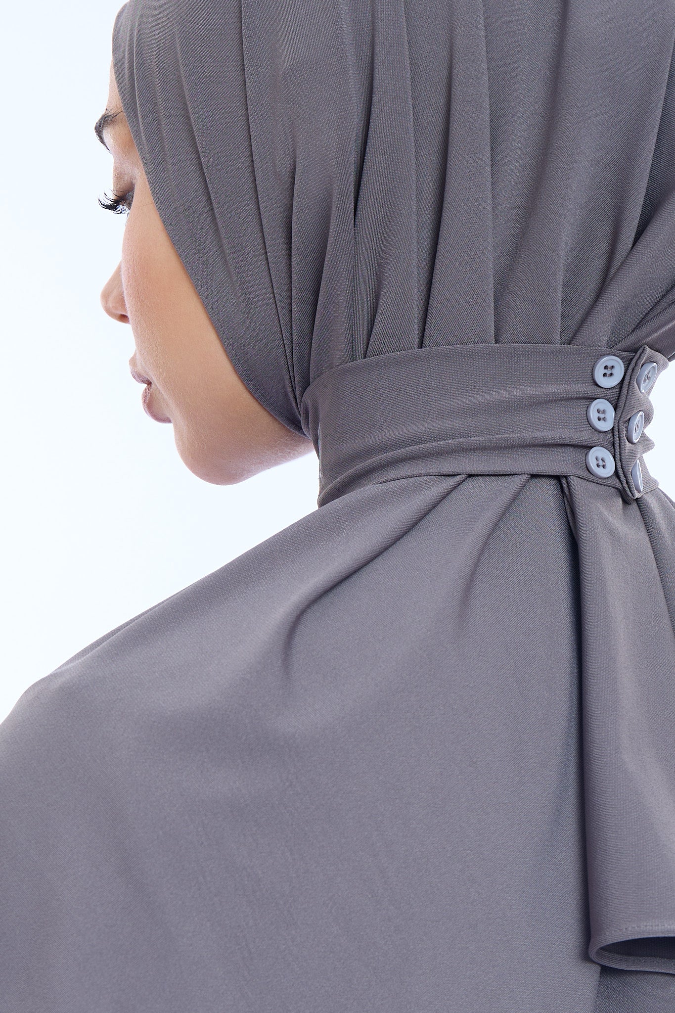 Instant Hijab Premium I Charcoal Grey - Image 4