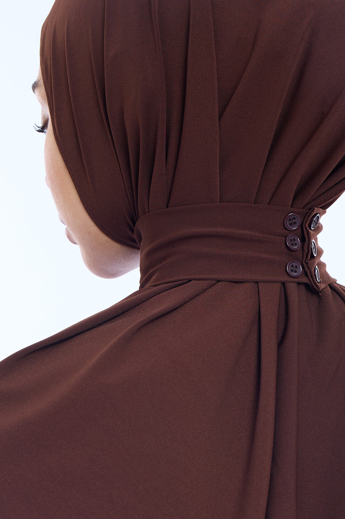 Instant Hijab Premium I Espresso Brown - Image 4