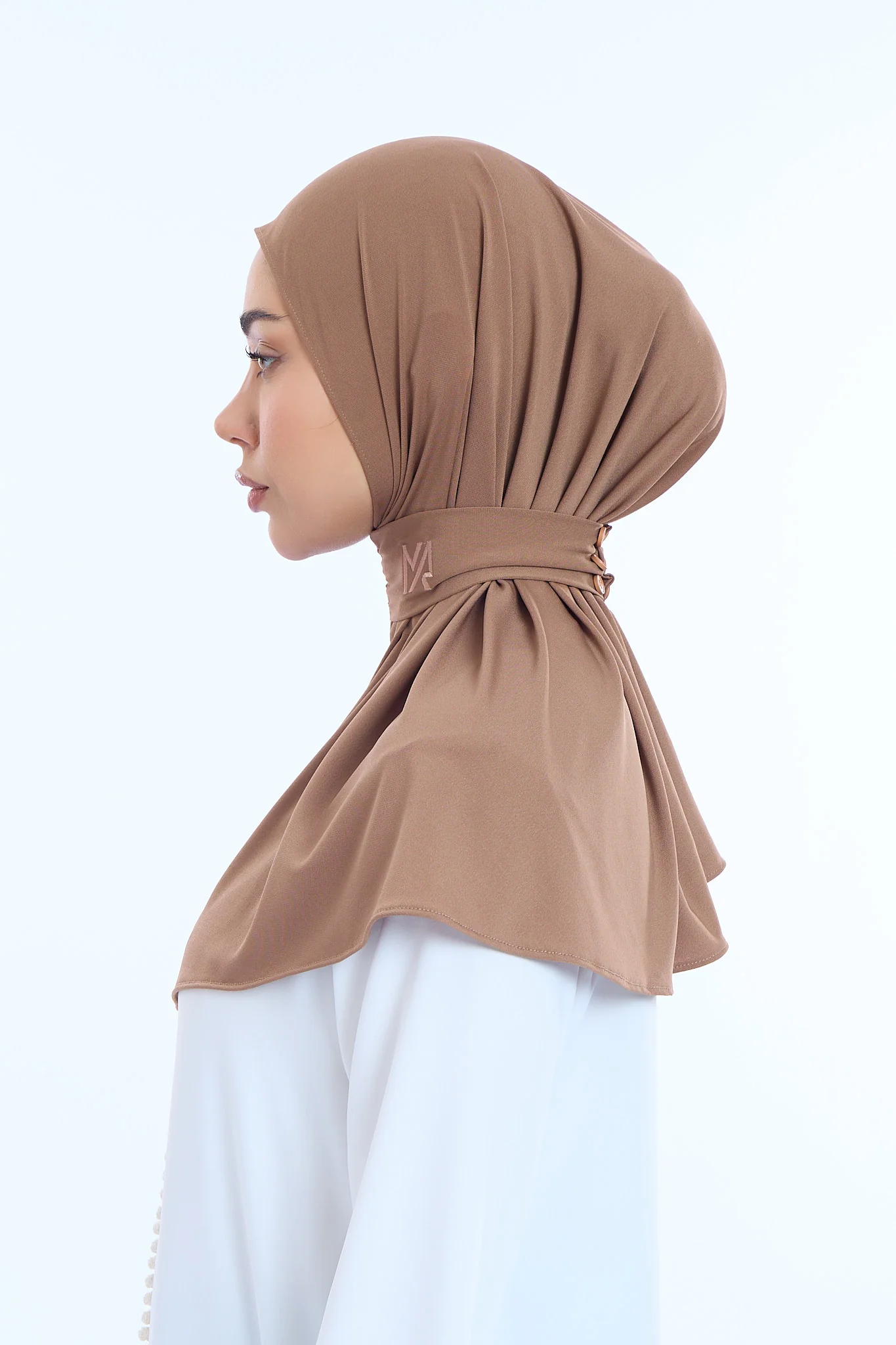 Instant Hijab Premium I  Walnut Brown - Image 3