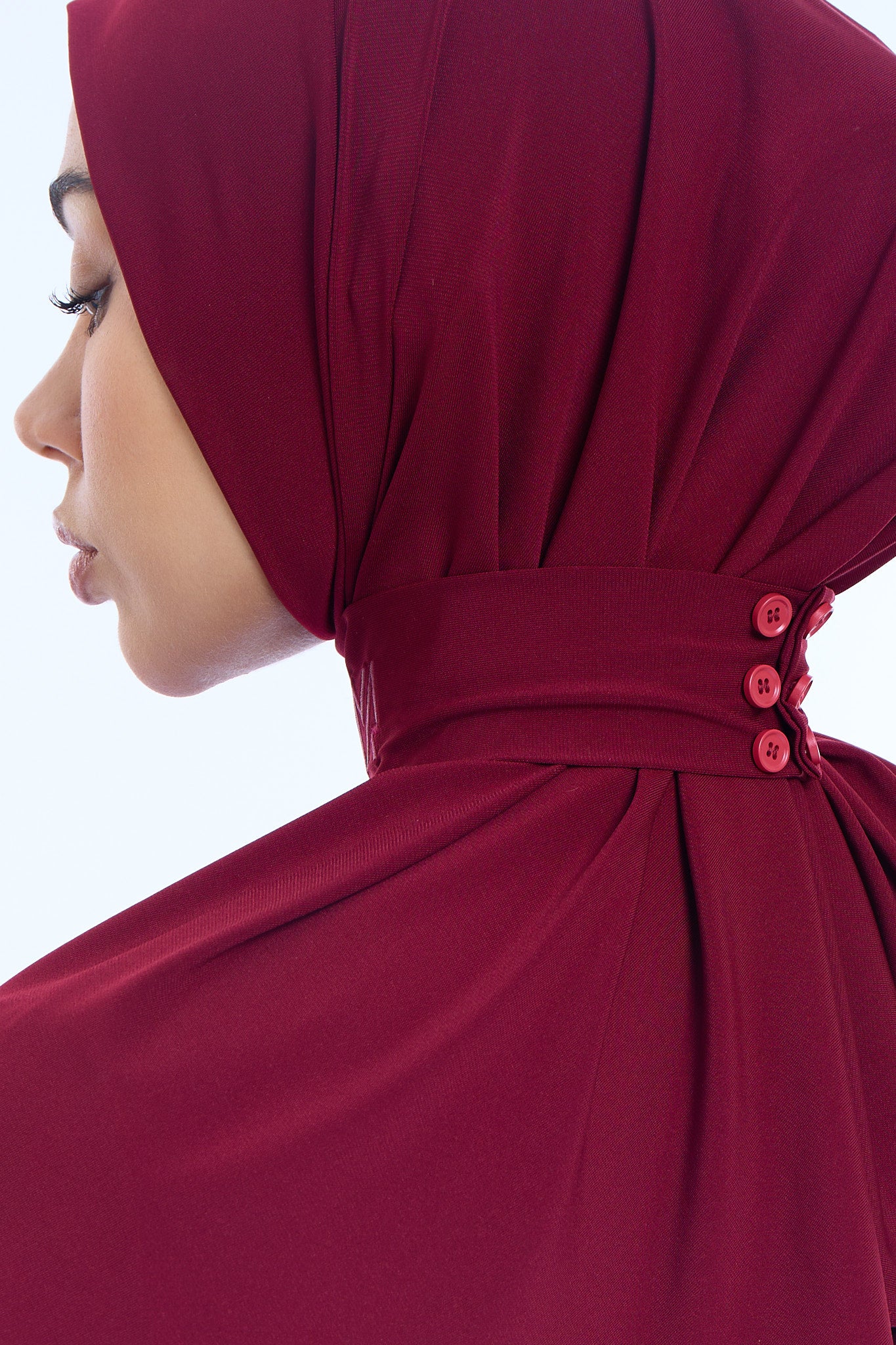 Instant Hijab Premium II Burgundy Wine - Image 4
